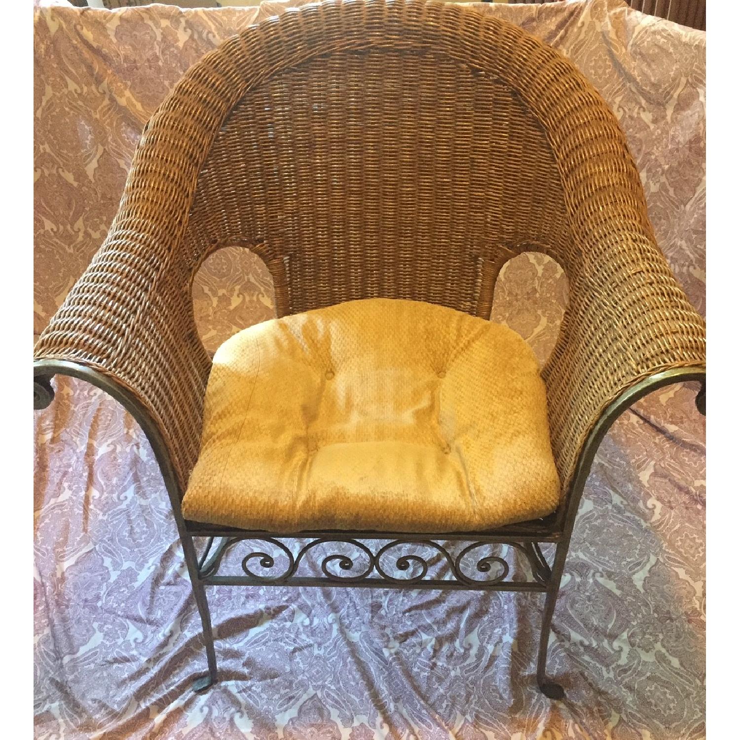 Pier 1 Wicker & Iron Arm Chair - image-4