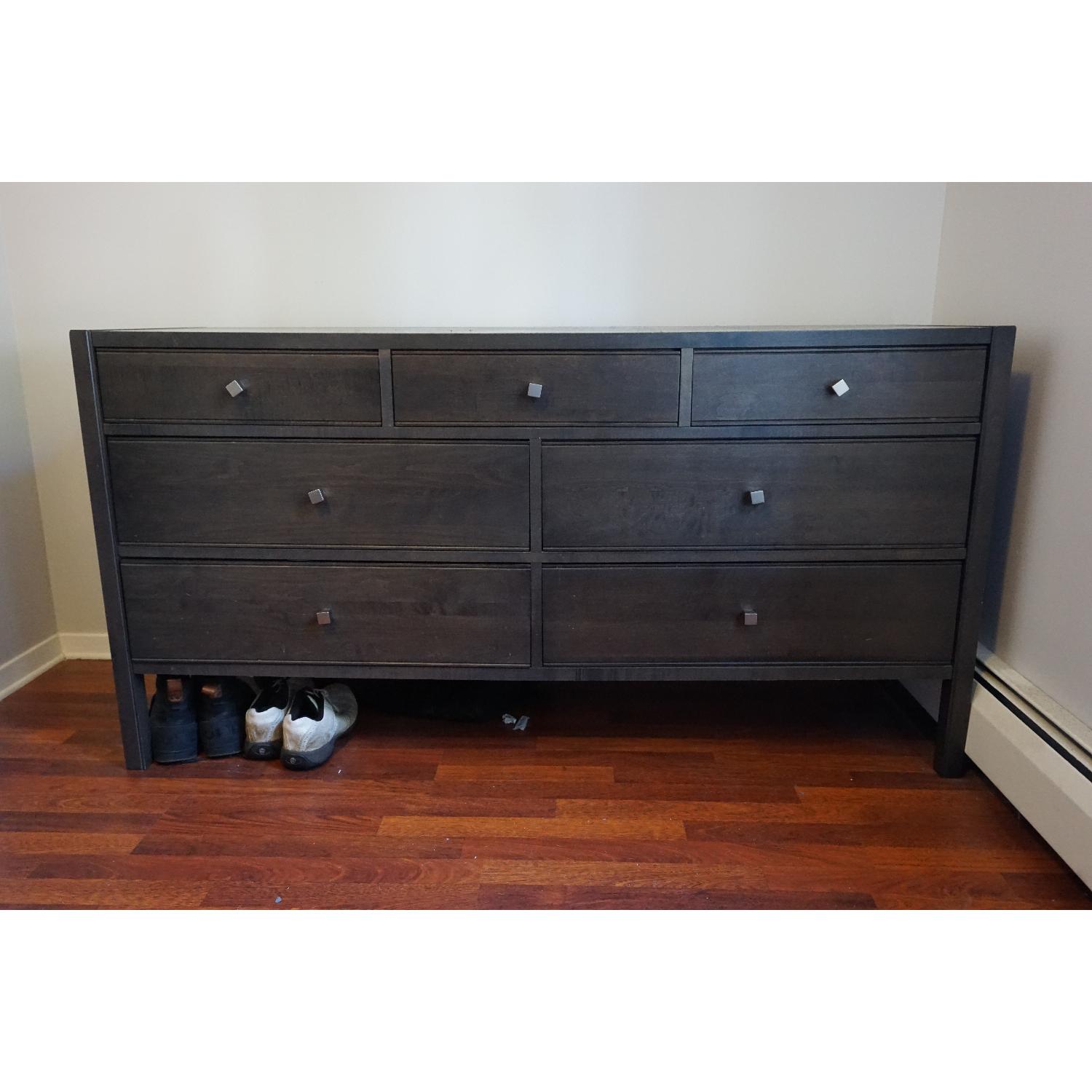 Crate & Barrel Grey Wood 7 Drawer Dresser - image-1