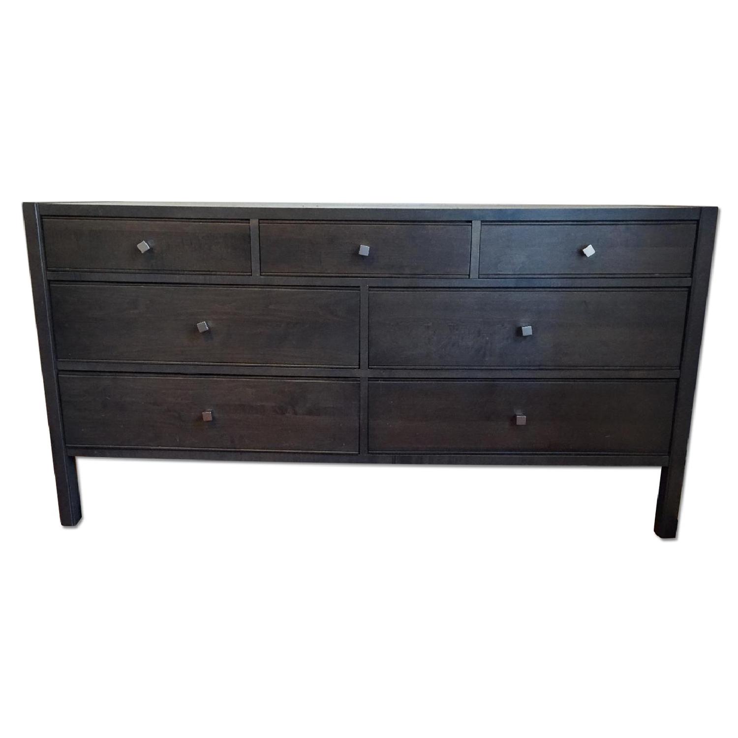 Crate & Barrel Grey Wood 7 Drawer Dresser - image-0