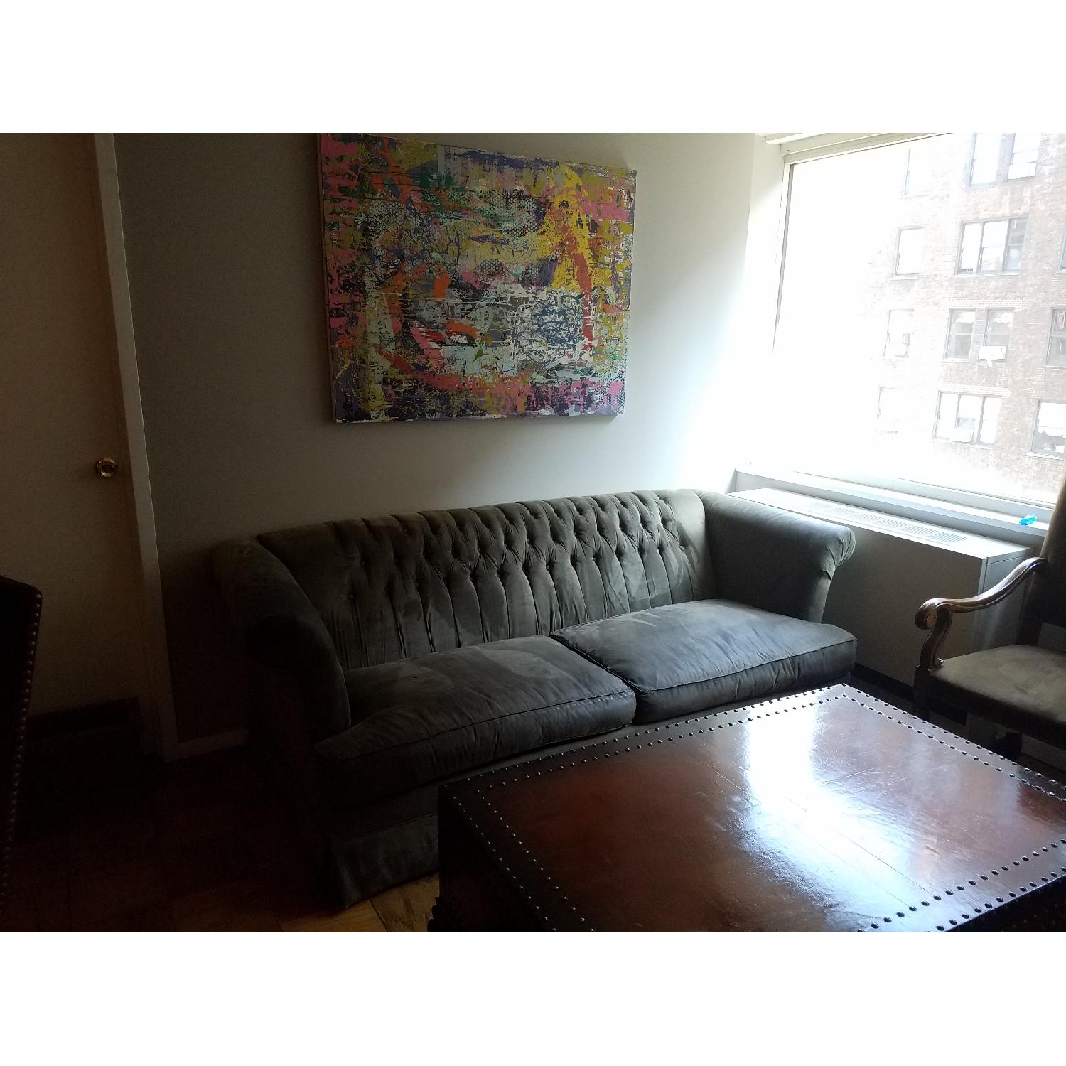 Henredon Custom Suede Sofa - image-5