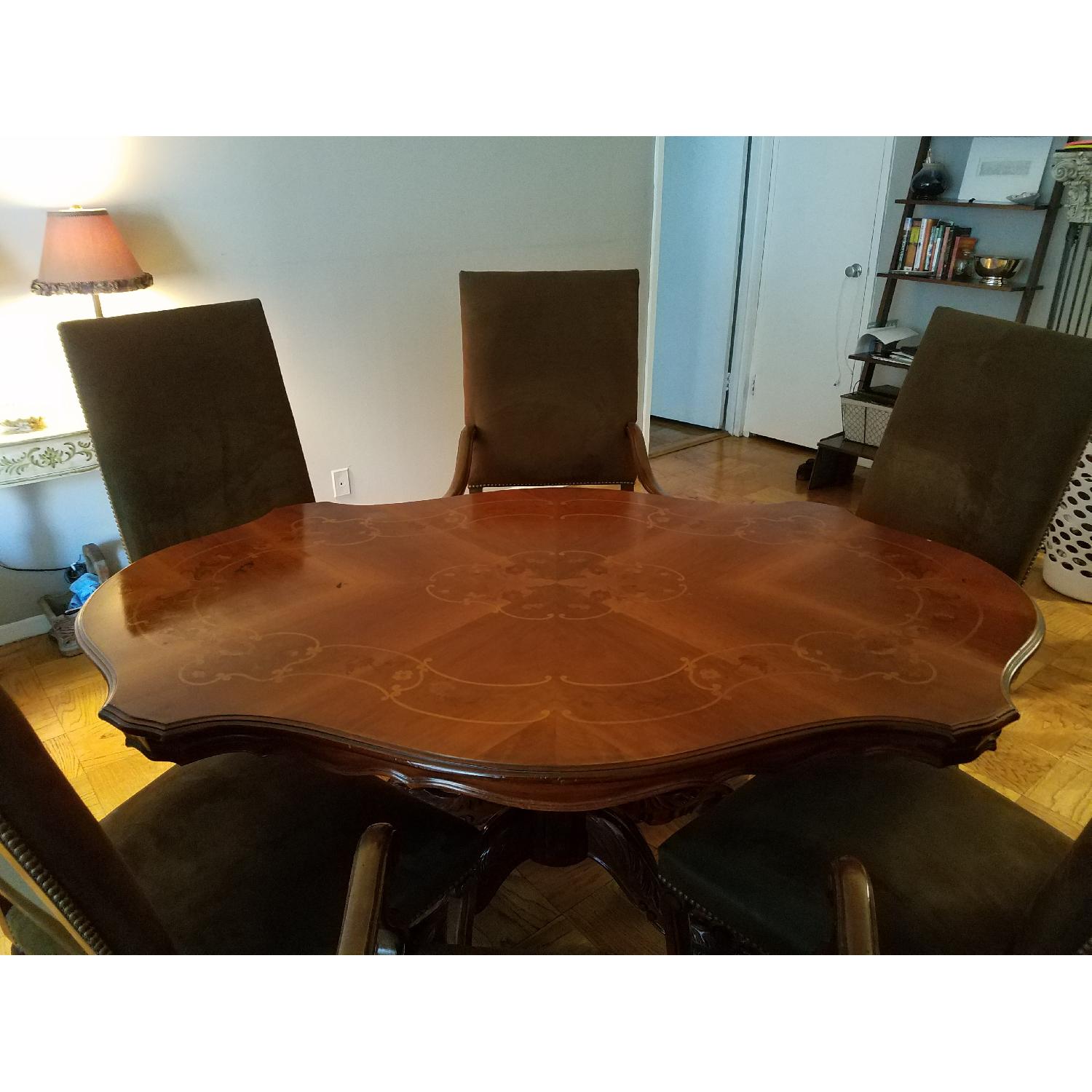 Antique Dining Table w/ 6 Chairs - image-2
