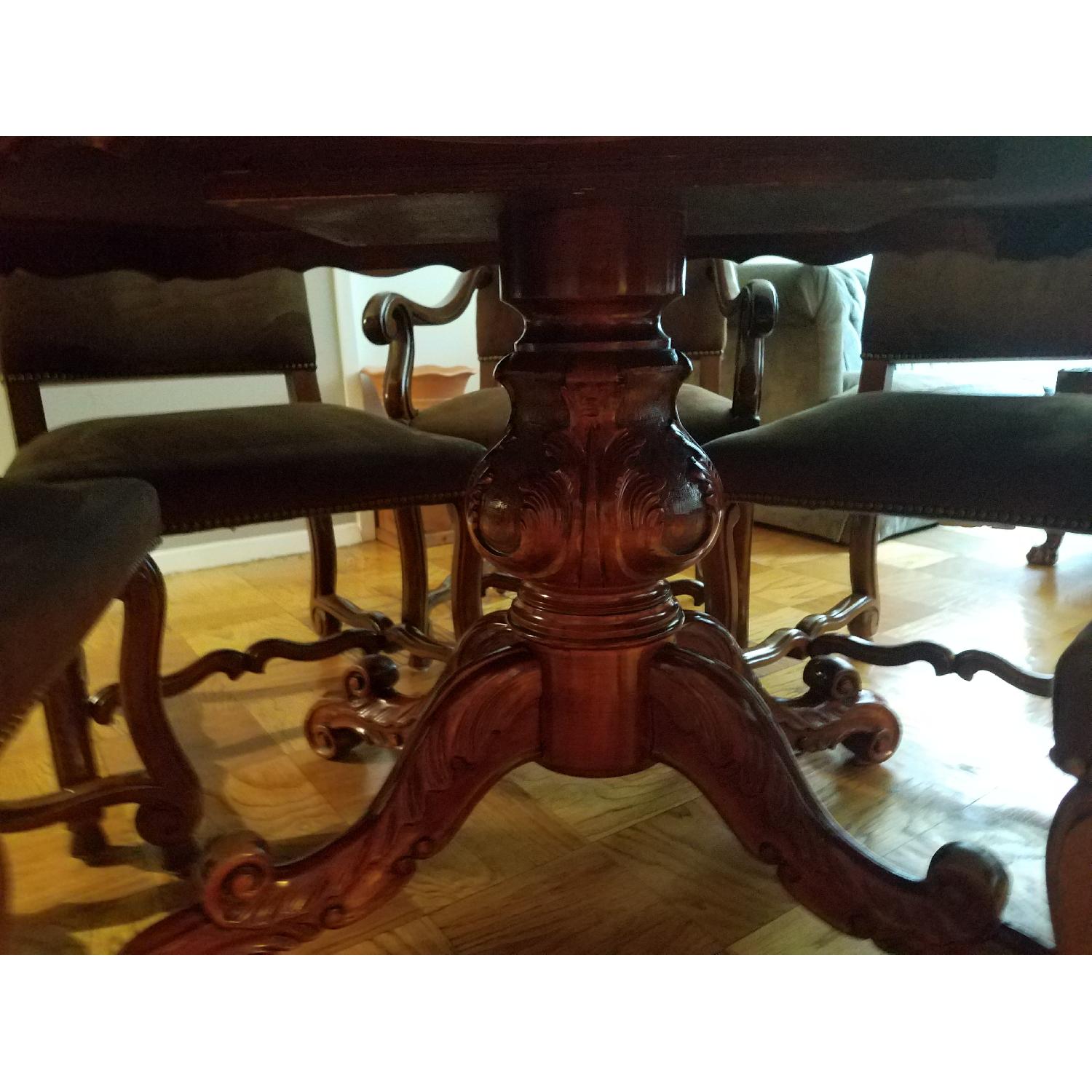 Antique Dining Table w/ 6 Chairs - image-4