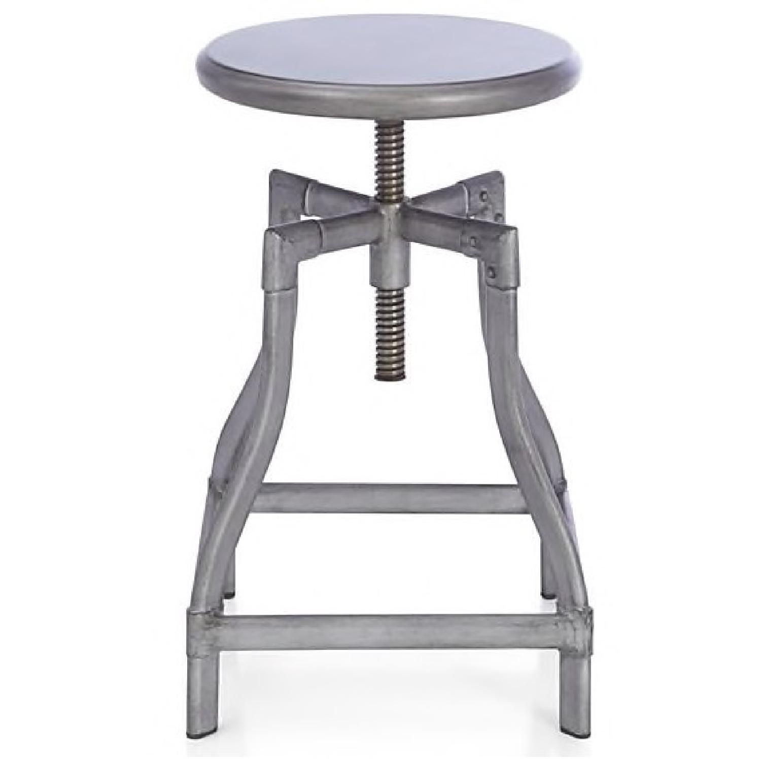 Crate & Barrel Turner Gunmetal Adjustable Backless Bar Stool - image-1