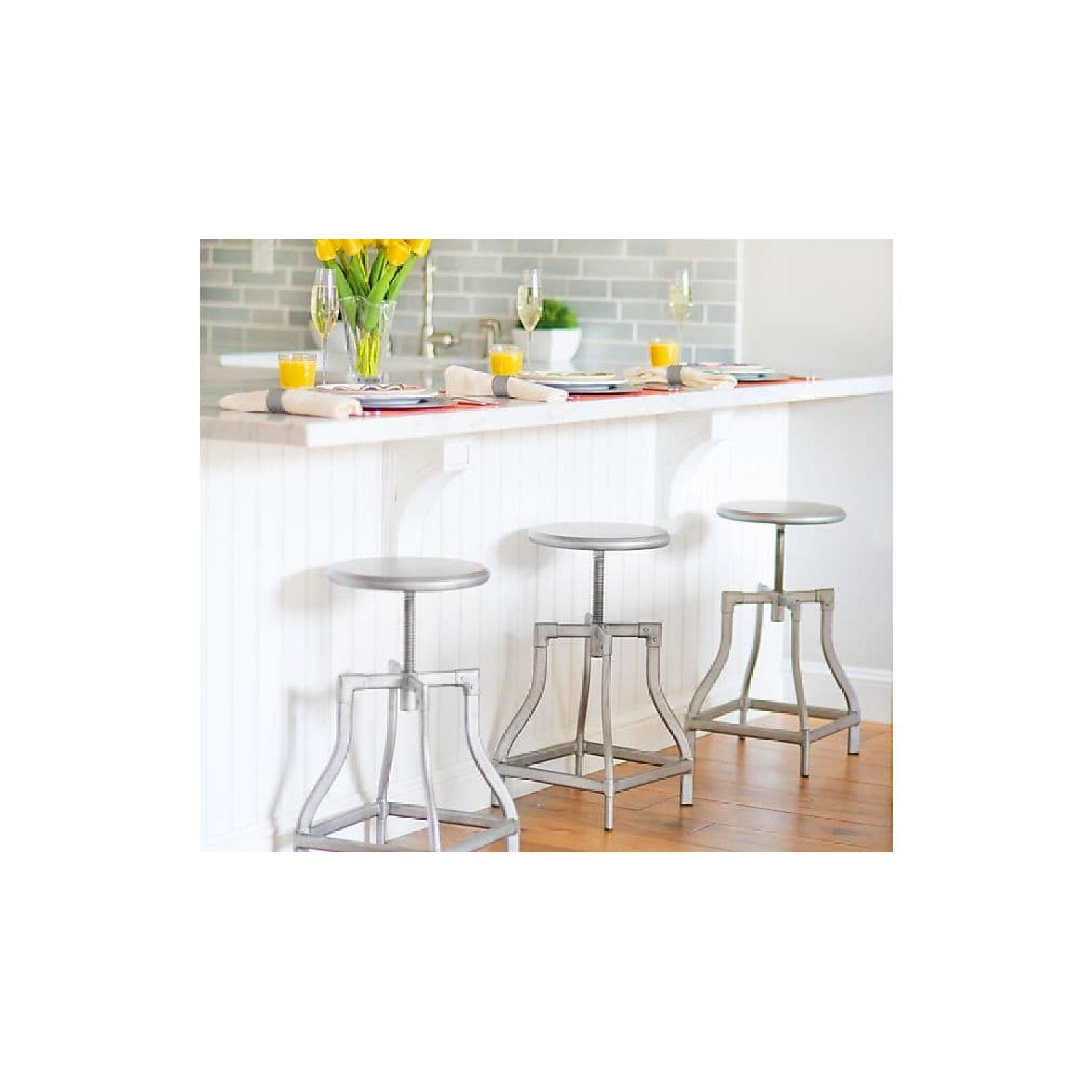 Crate & Barrel Turner Gunmetal Adjustable Backless Bar Stool - image-2