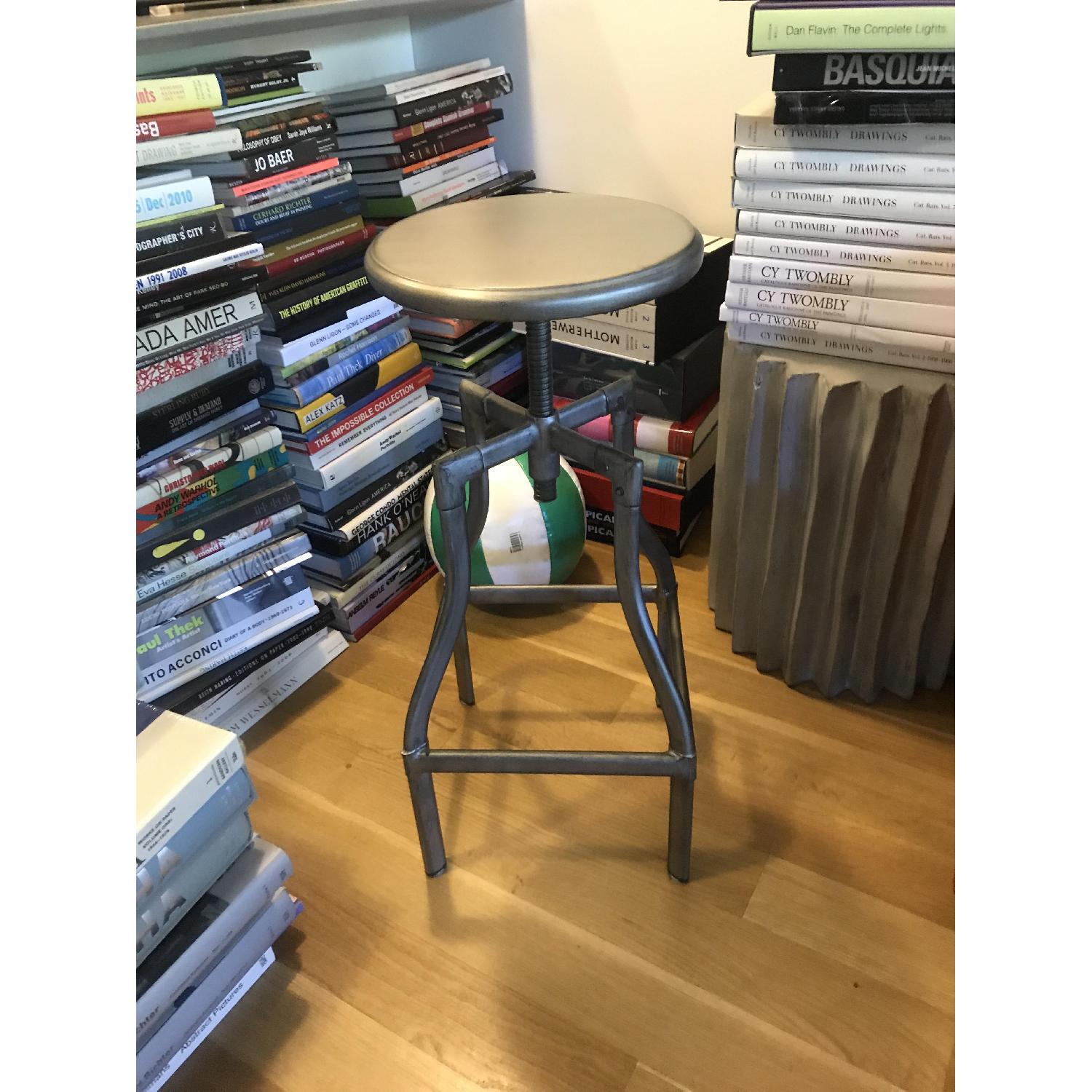 Crate & Barrel Turner Gunmetal Adjustable Backless Bar Stool - image-3