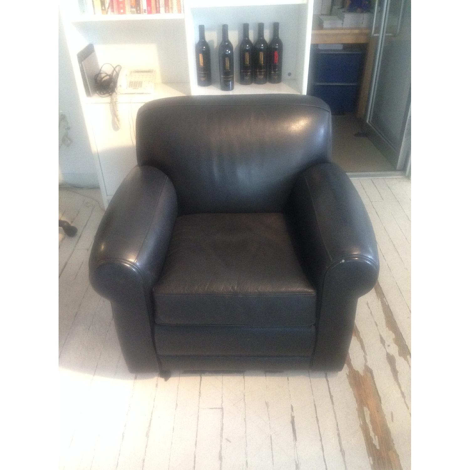 Black Leather Armchair - image-1