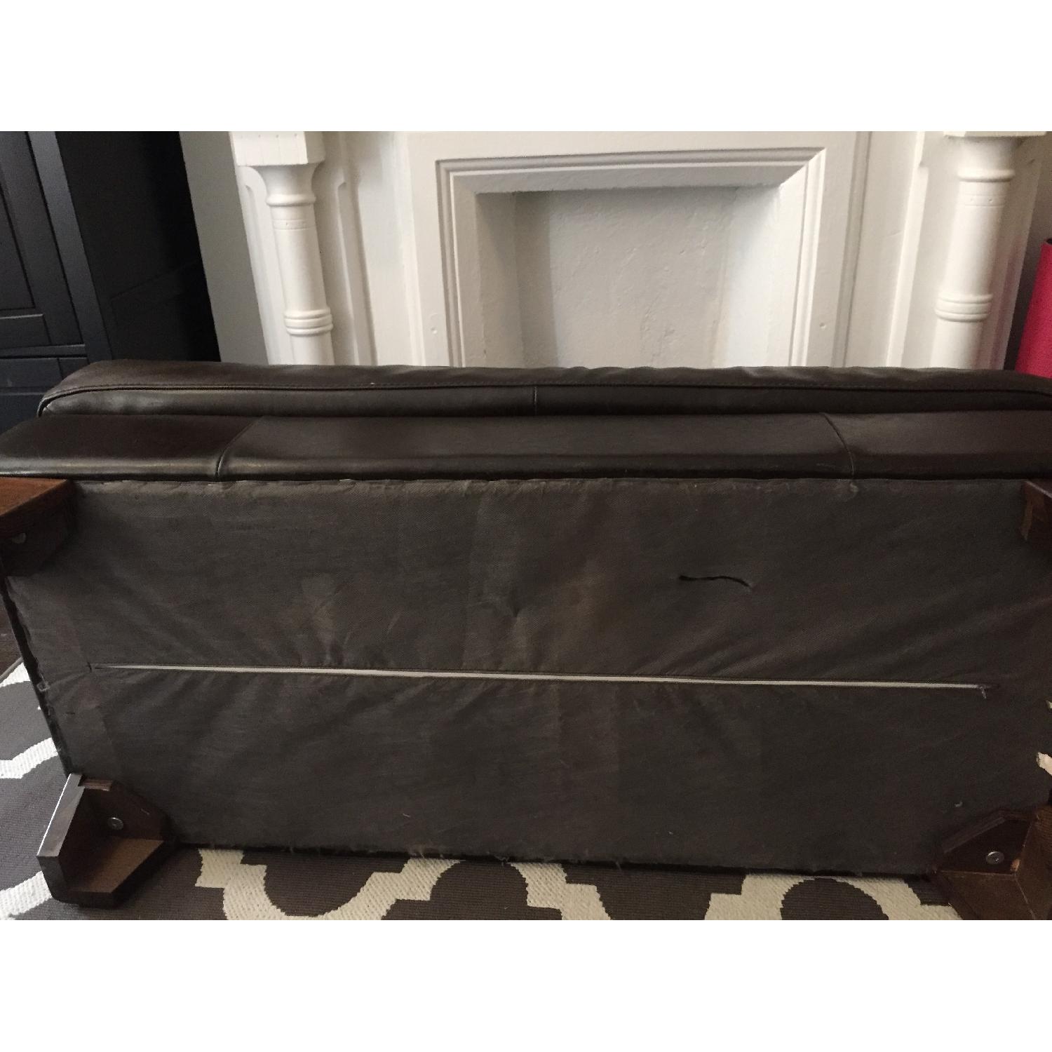 Brown Leather Ottoman - image-7