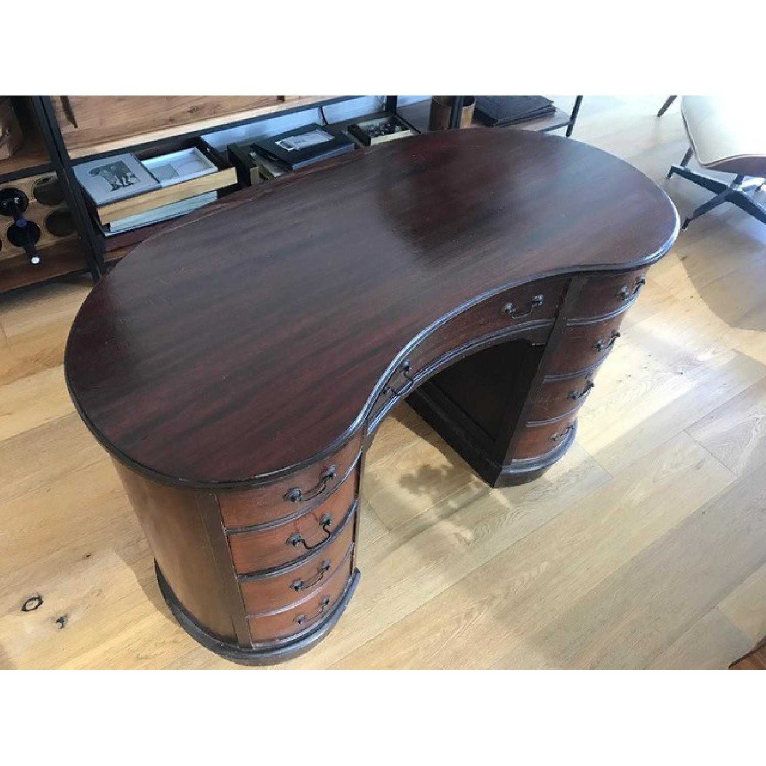 Vintage 1940's Mohogany Kidney Writing Desk - image-3