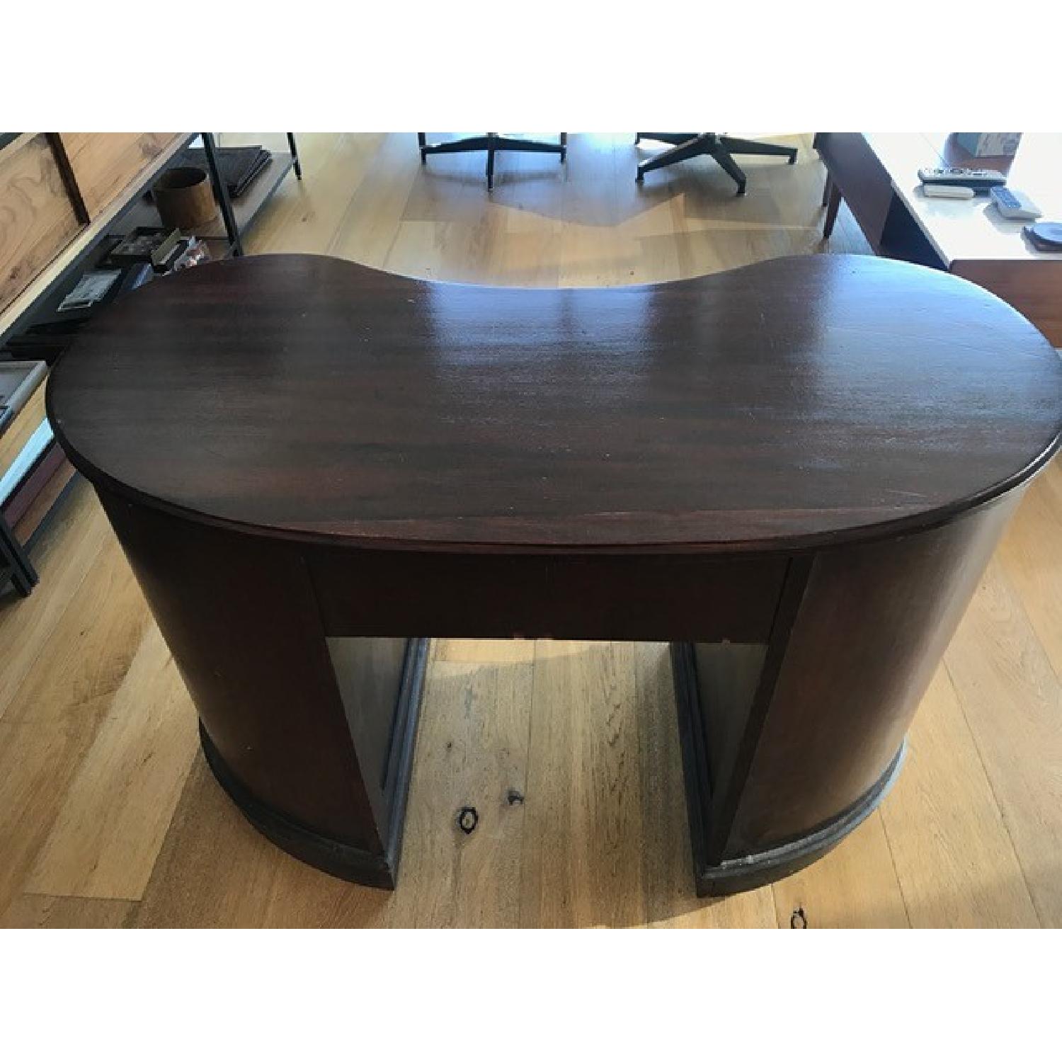 Vintage 1940's Mohogany Kidney Writing Desk - image-4