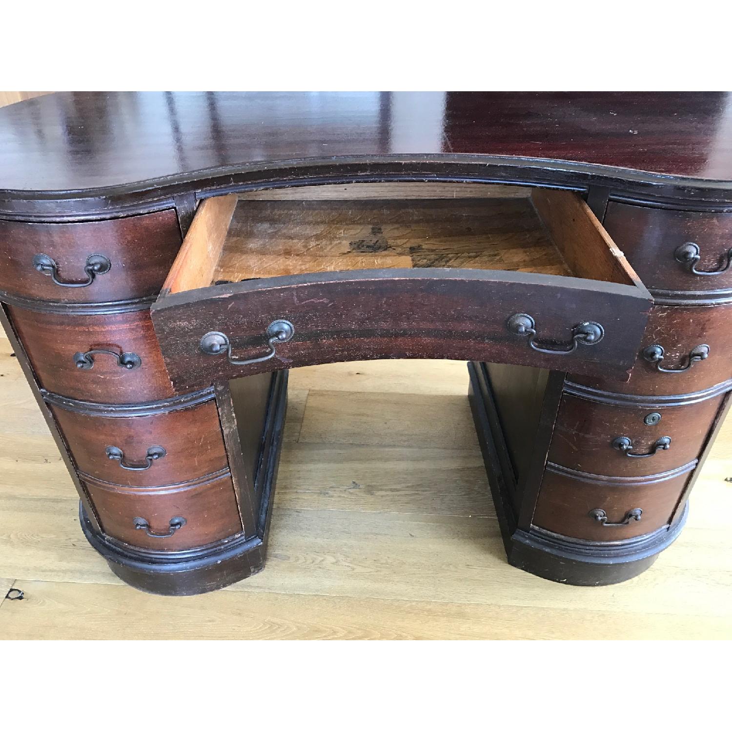 Vintage 1940's Mohogany Kidney Writing Desk - image-6