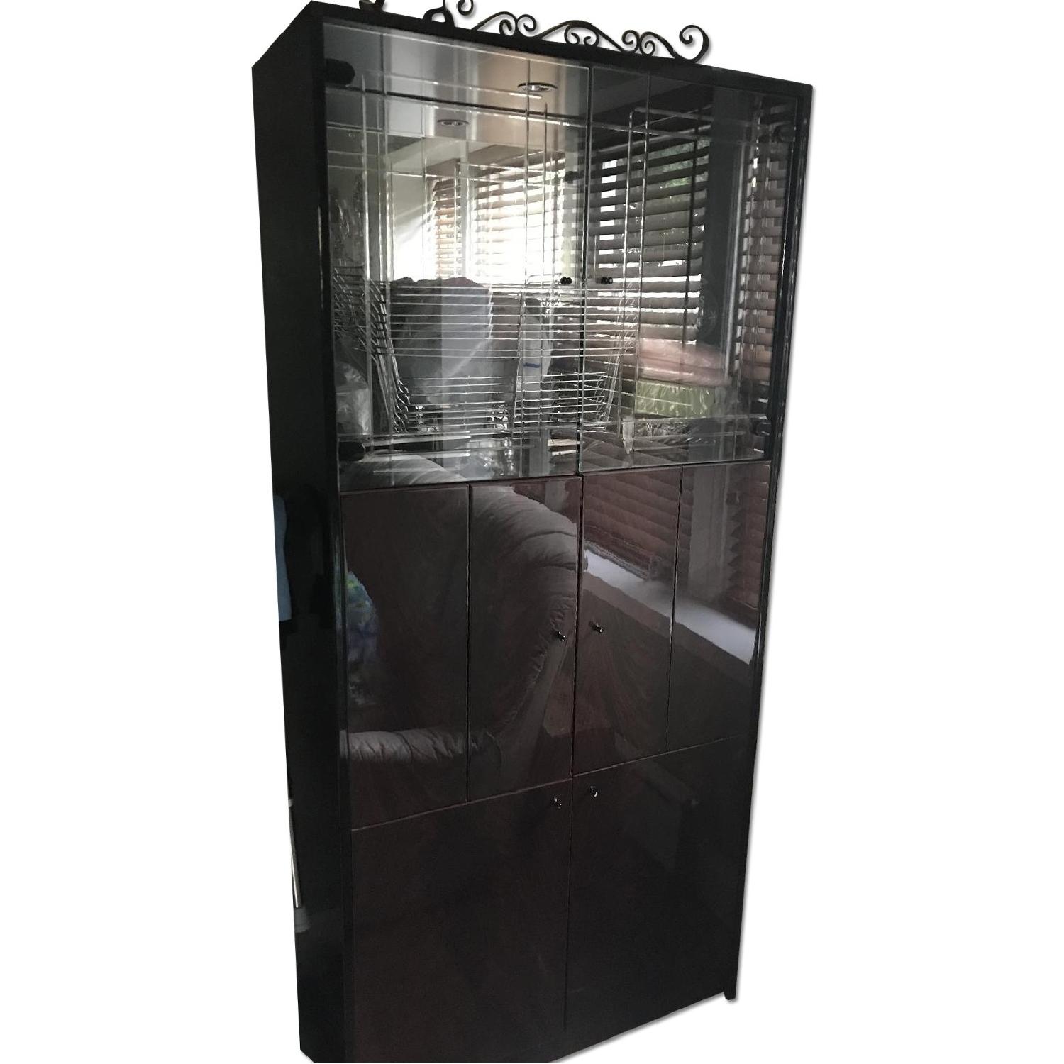 Dark Wood China Cabinet - image-0