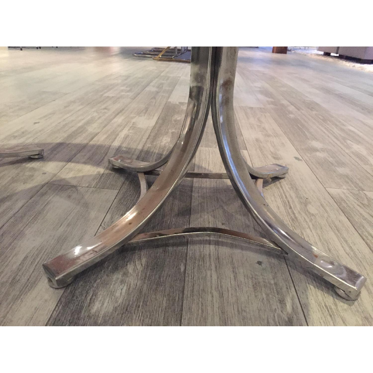 1950s Vintage Orange/Stainless Swivel Salon Chairs - image-1