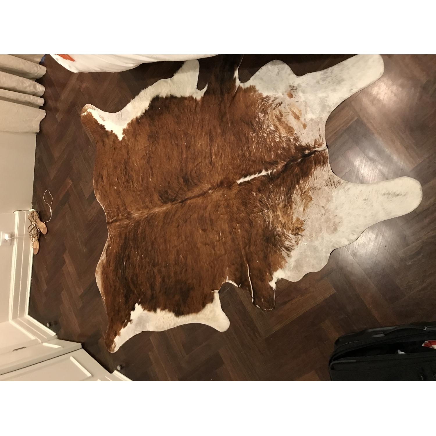 ABC Carpet and Home Brown & Cream Cow Hide Rug - image-1