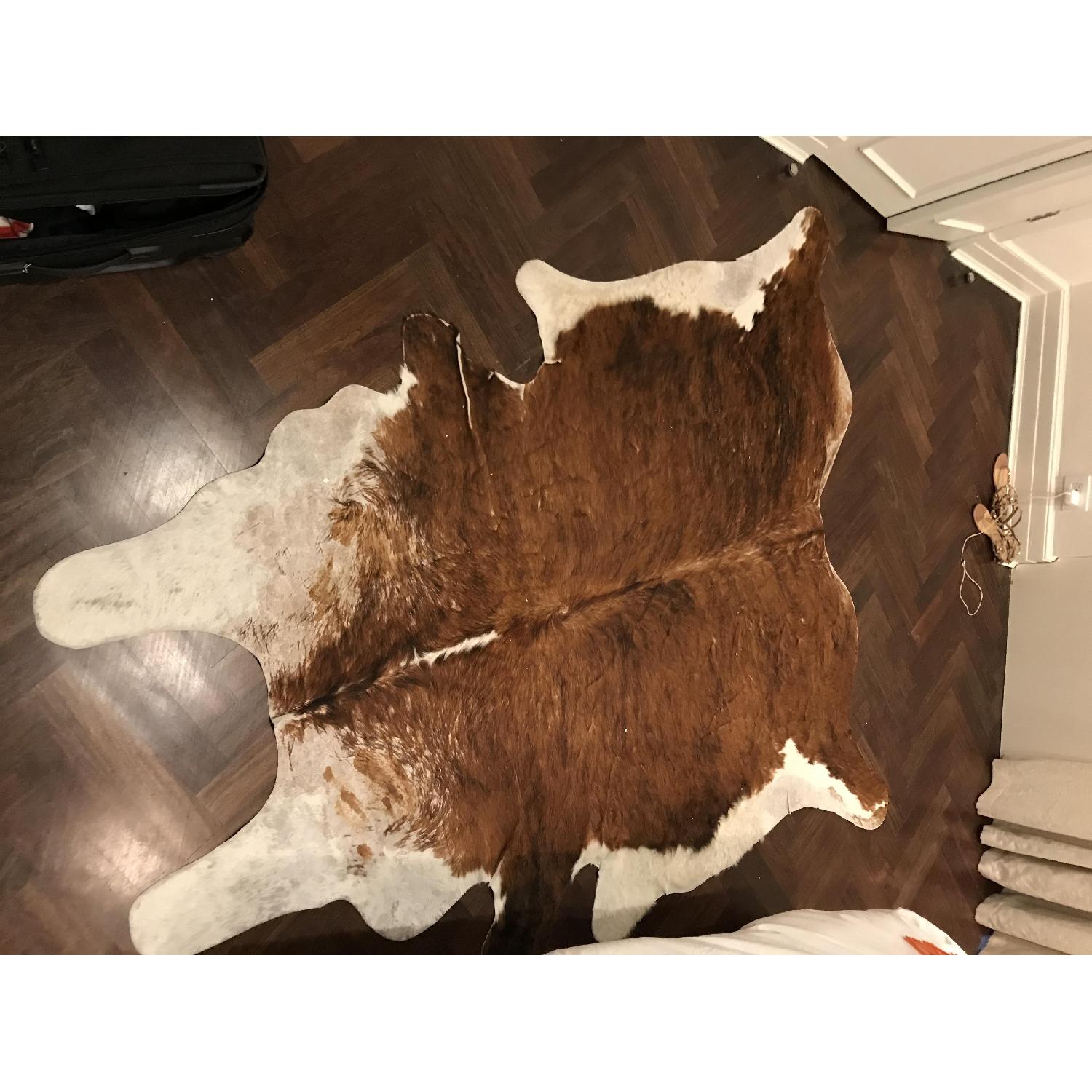 ABC Carpet and Home Brown & Cream Cow Hide Rug - image-3
