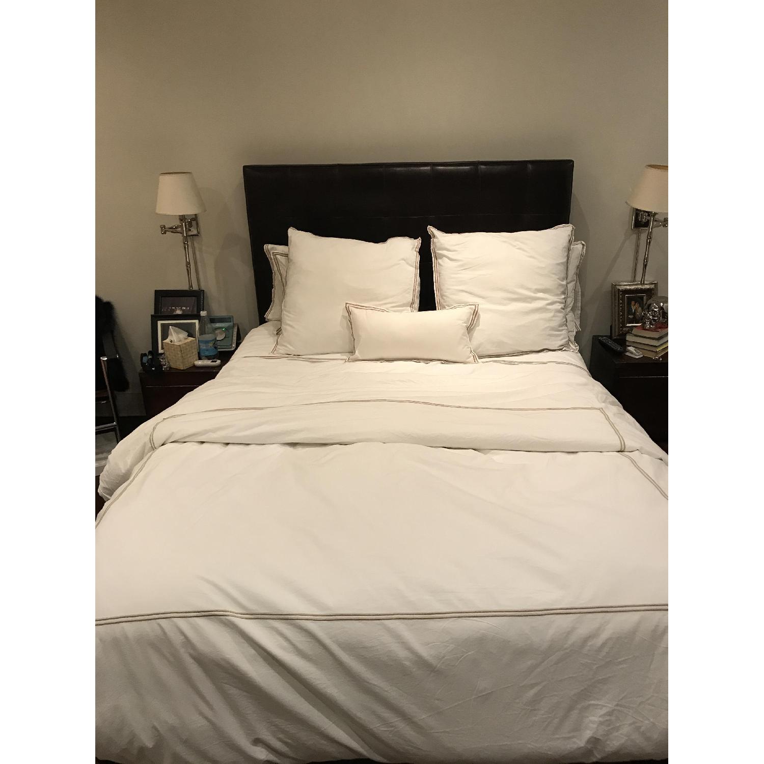 Mitchell Gold + Bob Williams Custom Brown Leather Bed - image-1