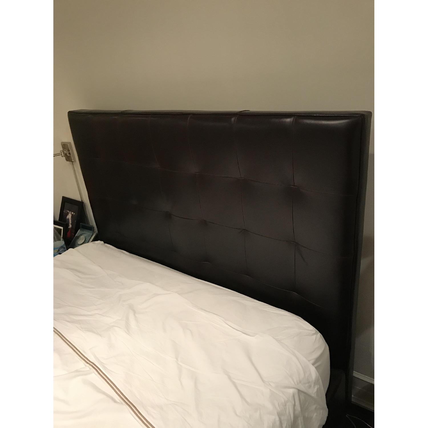 Mitchell Gold + Bob Williams Custom Brown Leather Bed - image-3