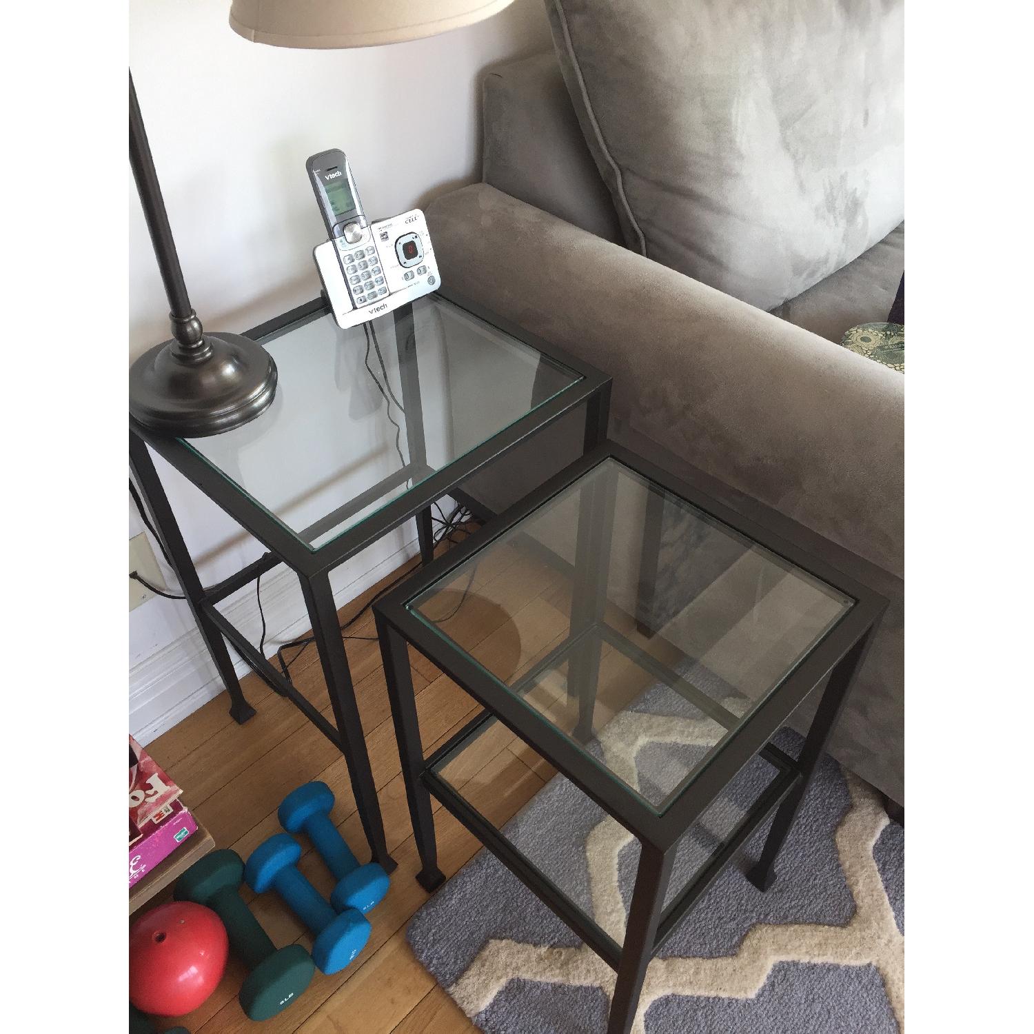 Pottery Barn Tanner Nesting Side Tables in Bronze Finish - image-2