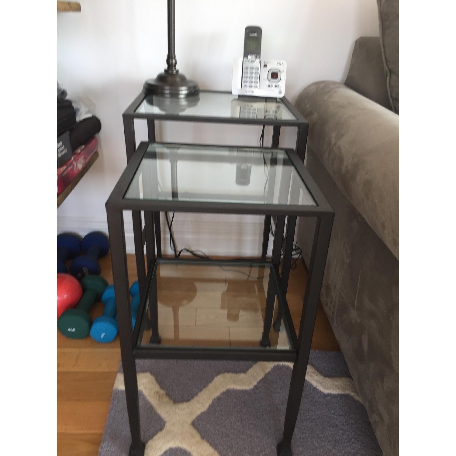 Pottery Barn Tanner Nesting Side Tables in Bronze Finish - image-4