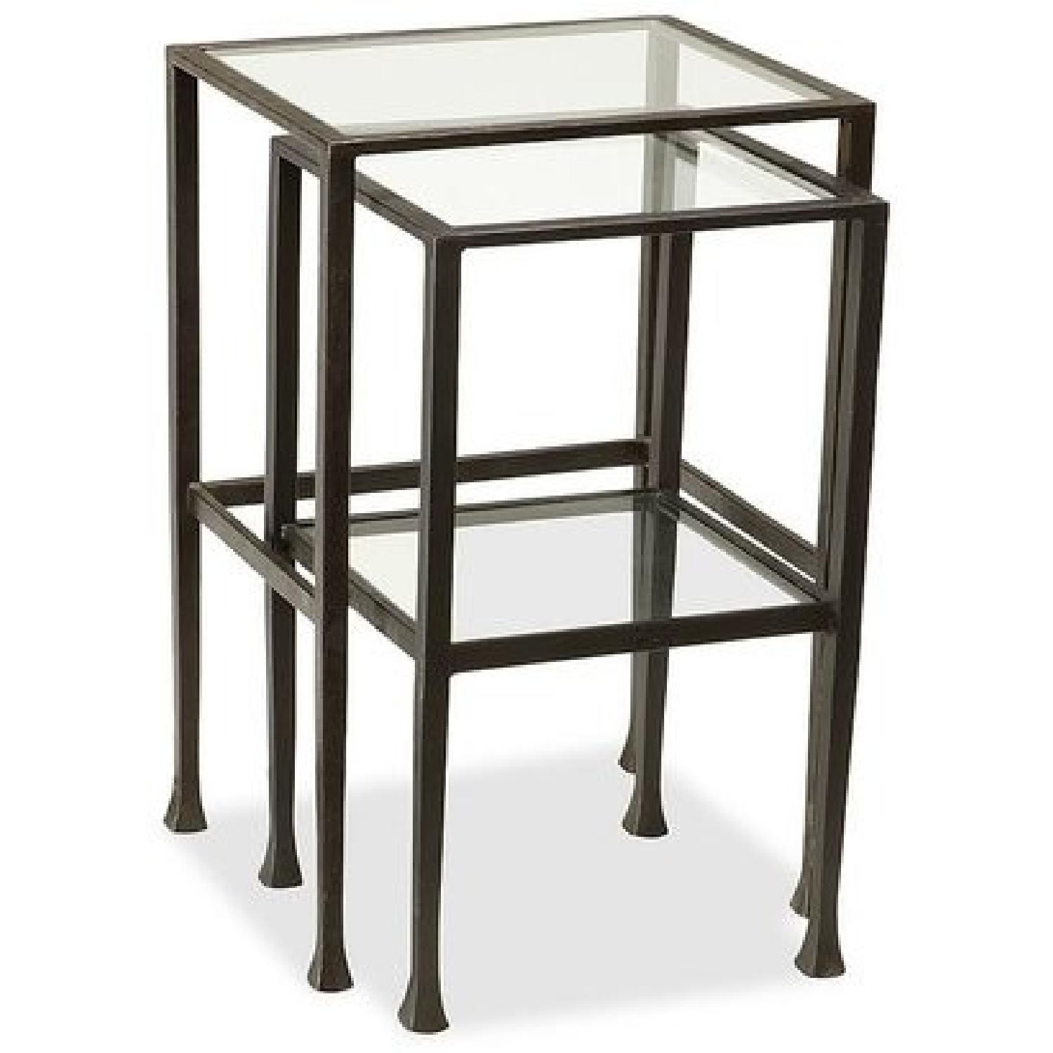 Pottery Barn Tanner Nesting Side Tables in Bronze Finish - image-0
