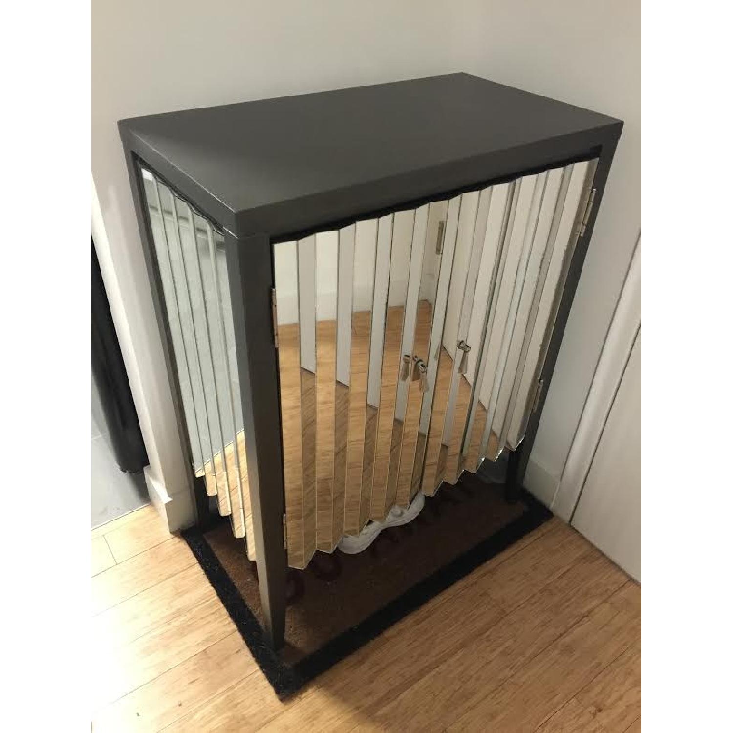 Wilshire Chevron Mirror 2-Door Cabinet - image-1