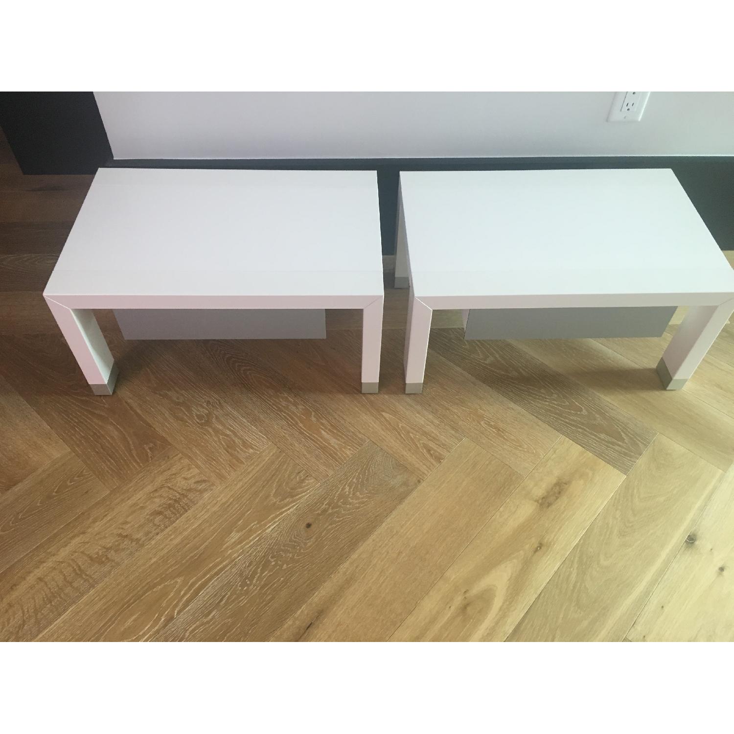 Ligne Roset White Lacquered End Tables - image-1