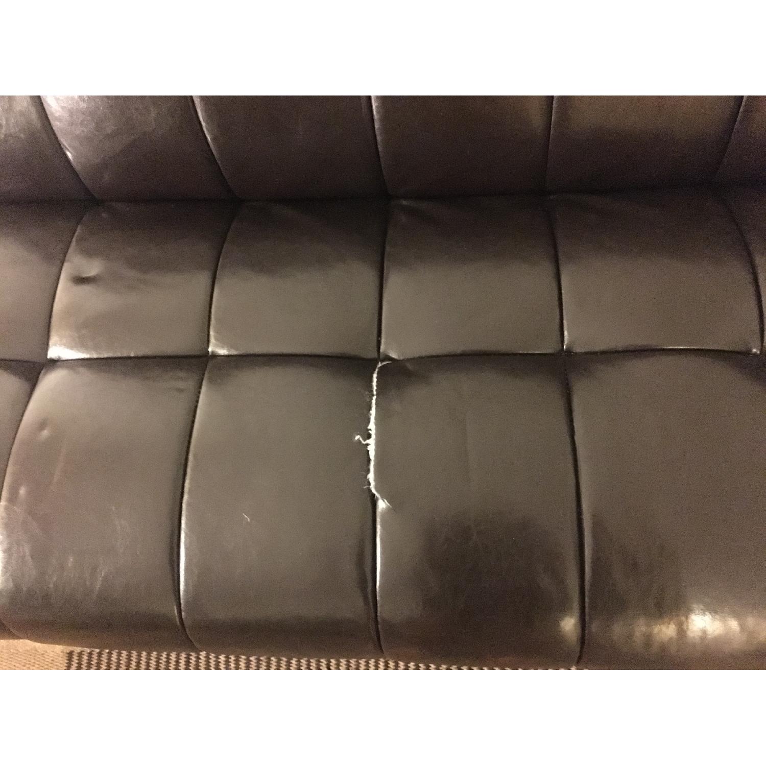 Faux Leather Sleeper Sofa w/ Storage - image-2