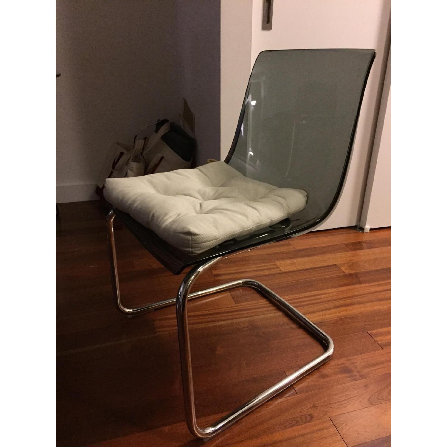 Ikea Chrome-Plated Glass Dining Table w/ 2 Chairs - image-5