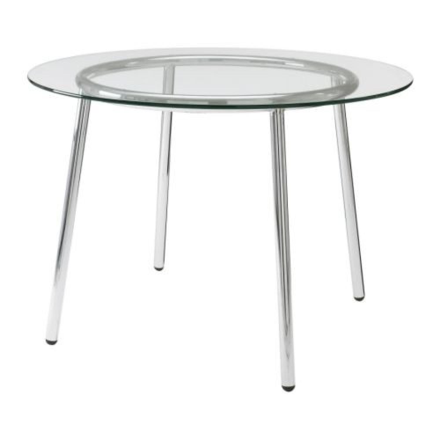 Ikea Chrome-Plated Glass Dining Table w/ 2 Chairs - image-8