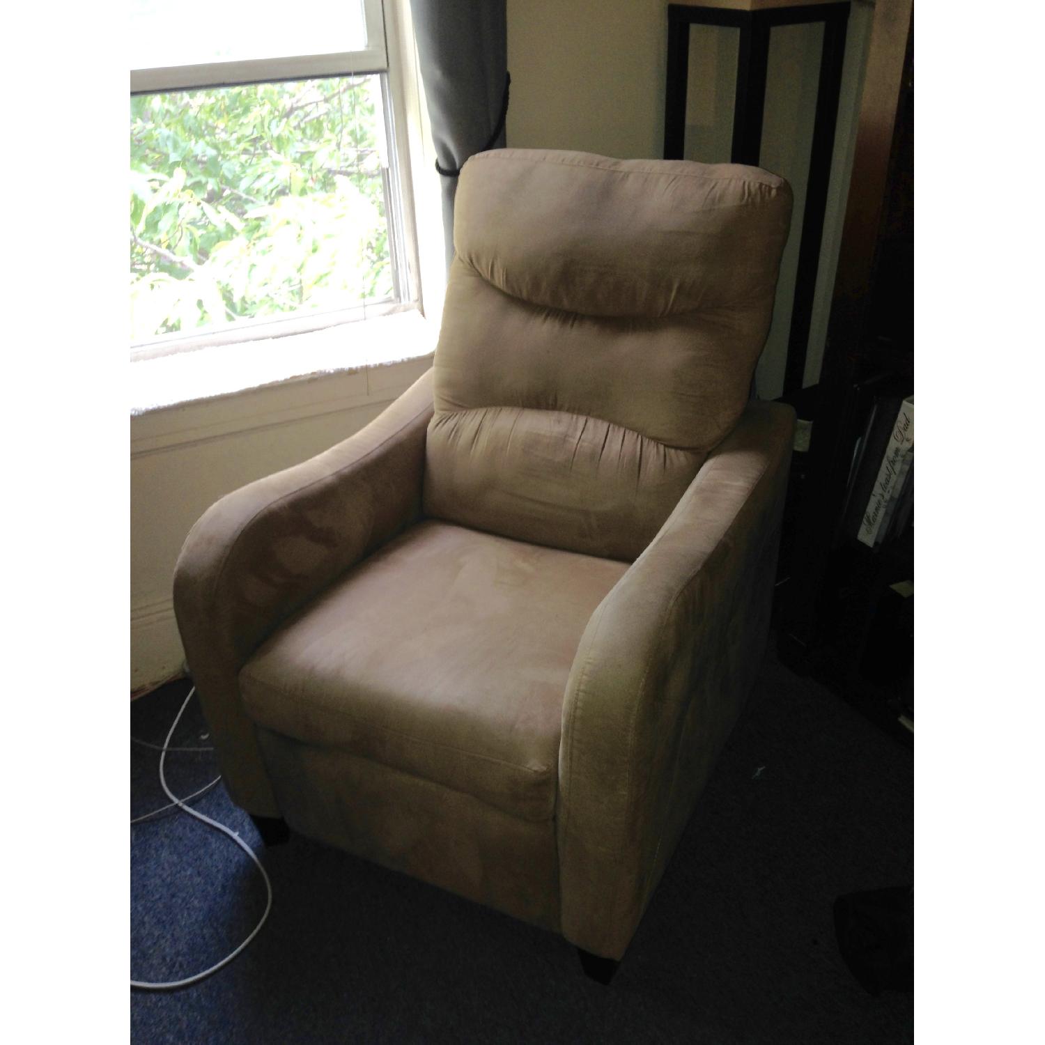 Jennifer Convertible Brown/Tan Sleeper Sofa + Recliner - image-1