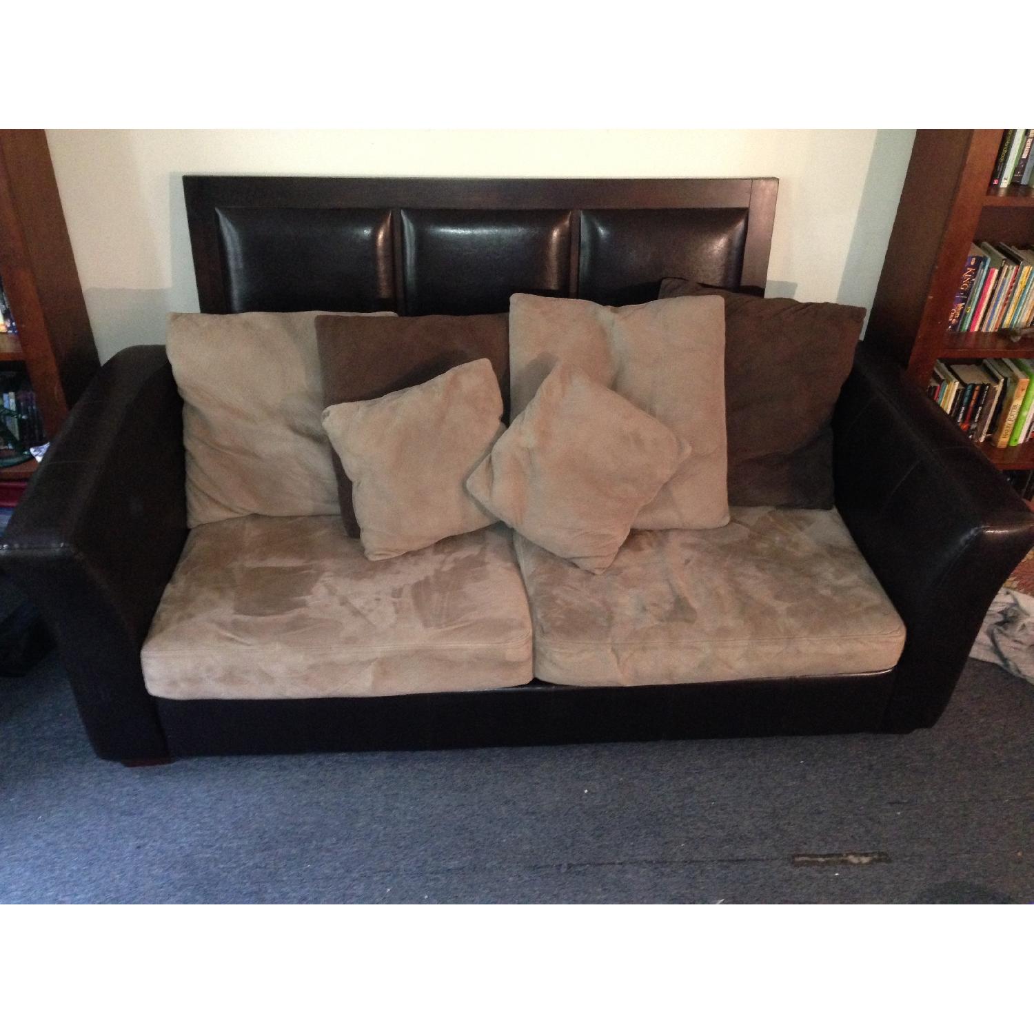 Jennifer Convertible Brown/Tan Sleeper Sofa + Recliner - image-5