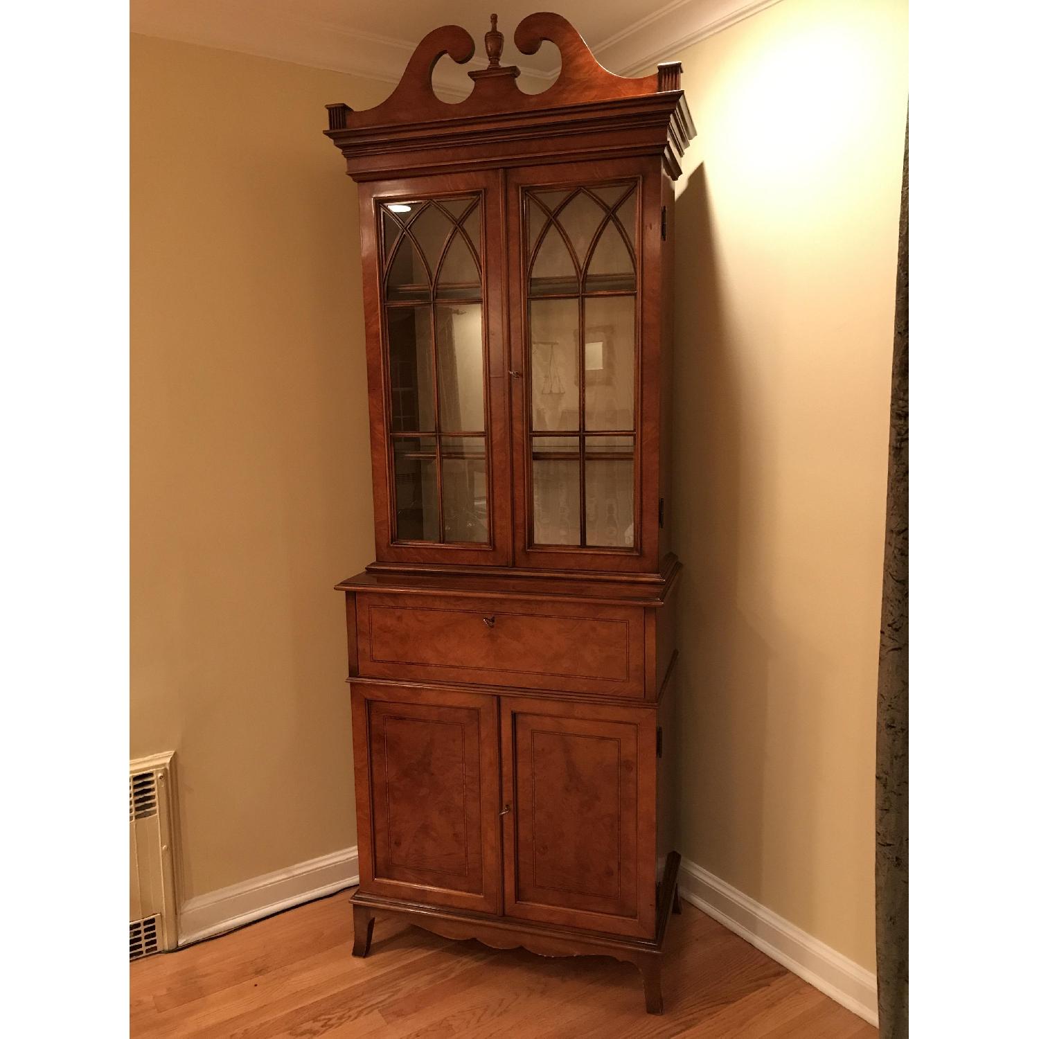 Burl Wood Italian Made Secretary & Chair - image-1