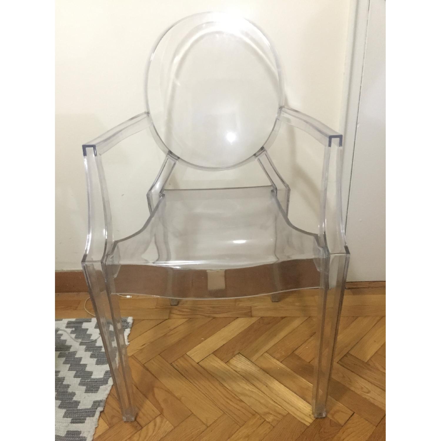 Transparent Lucite Arm Chair - image-1