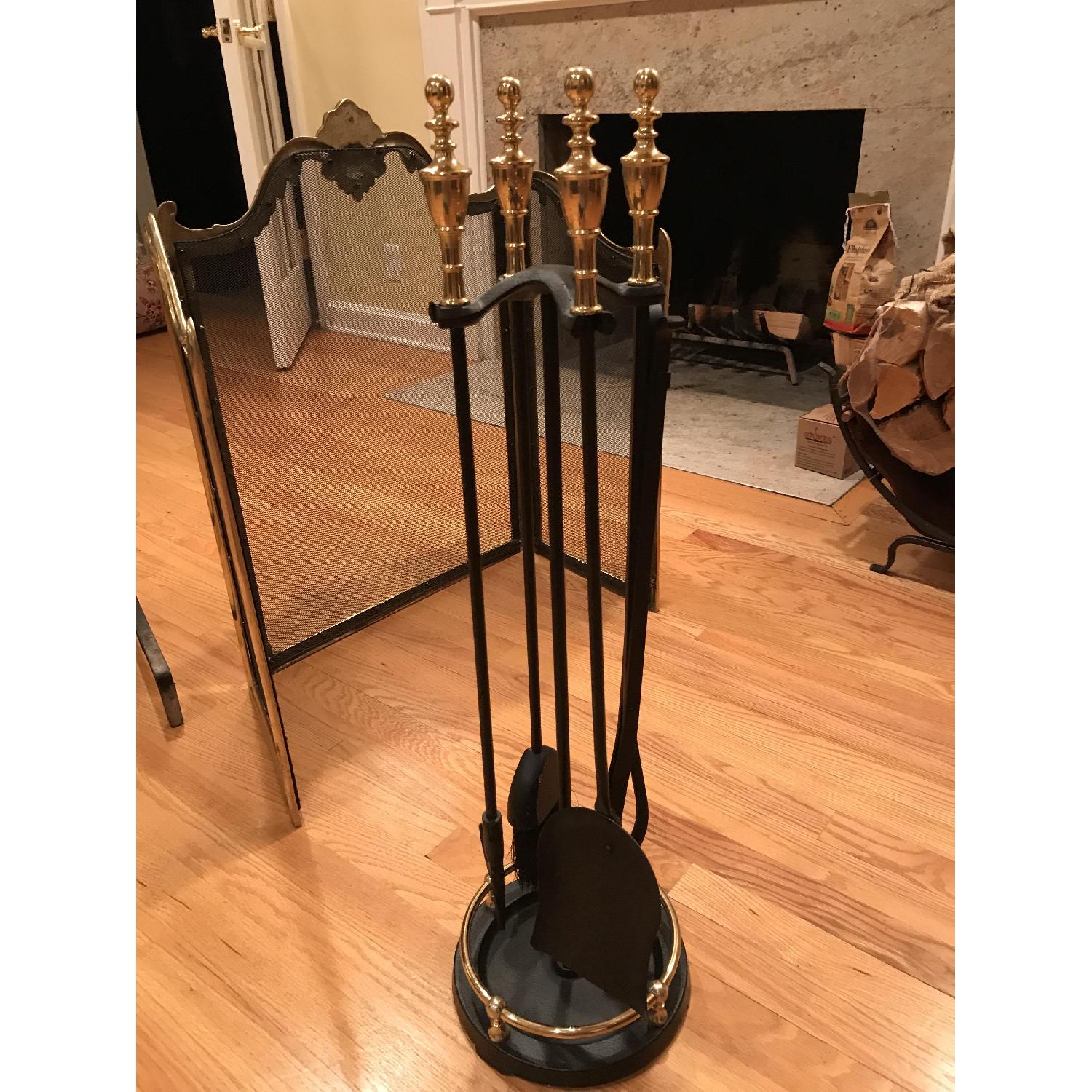 Firepatio Solid Brass Fireplace Set AptDeco