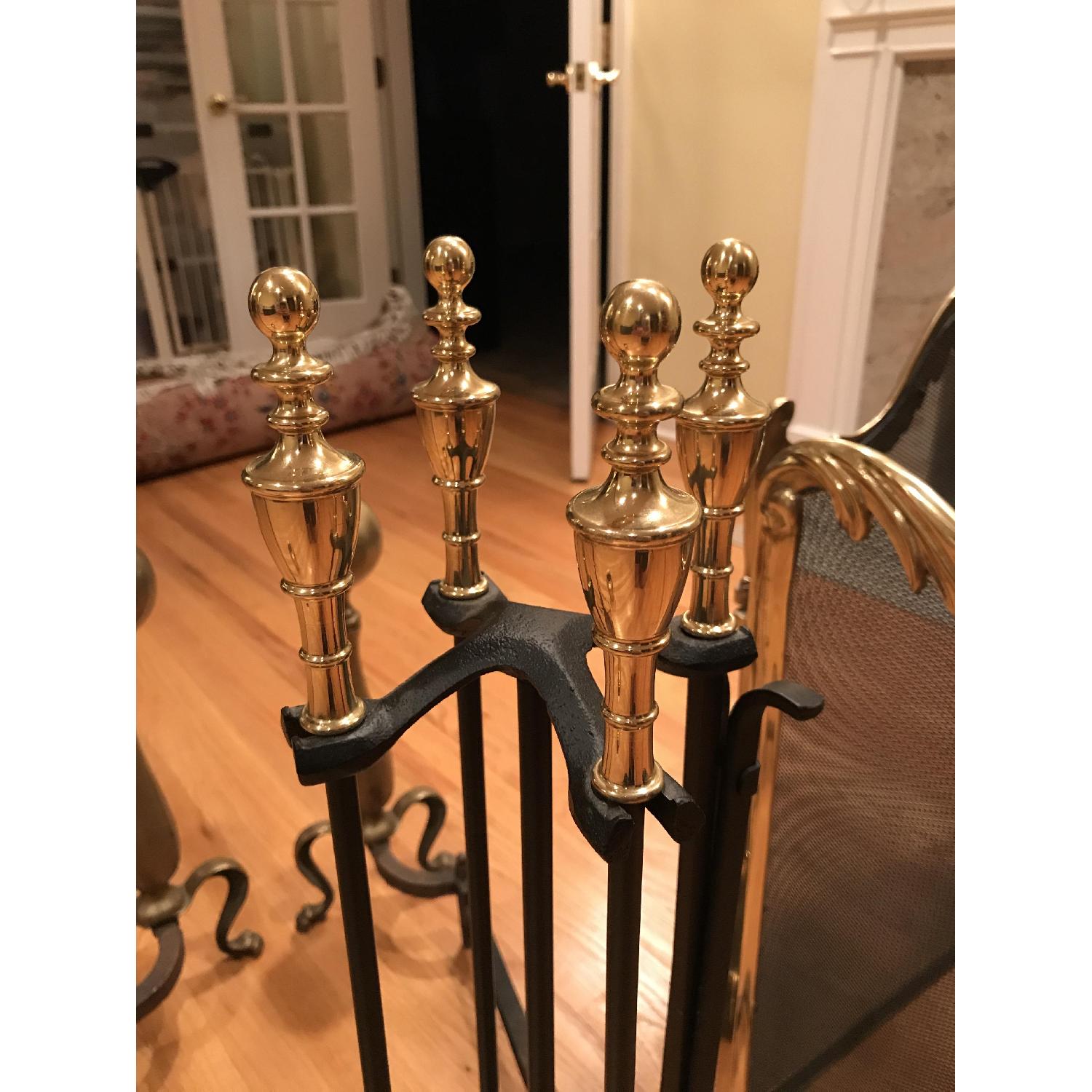 Firepatio Solid Brass Fireplace Set AptDeco