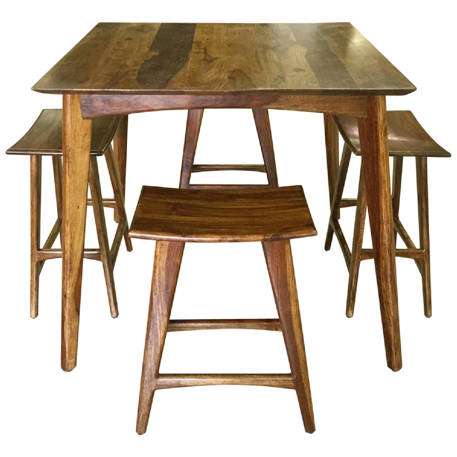 Designe Gallerie Wooden Bar Table w/ 4 Stools Set - Thumbnail 2