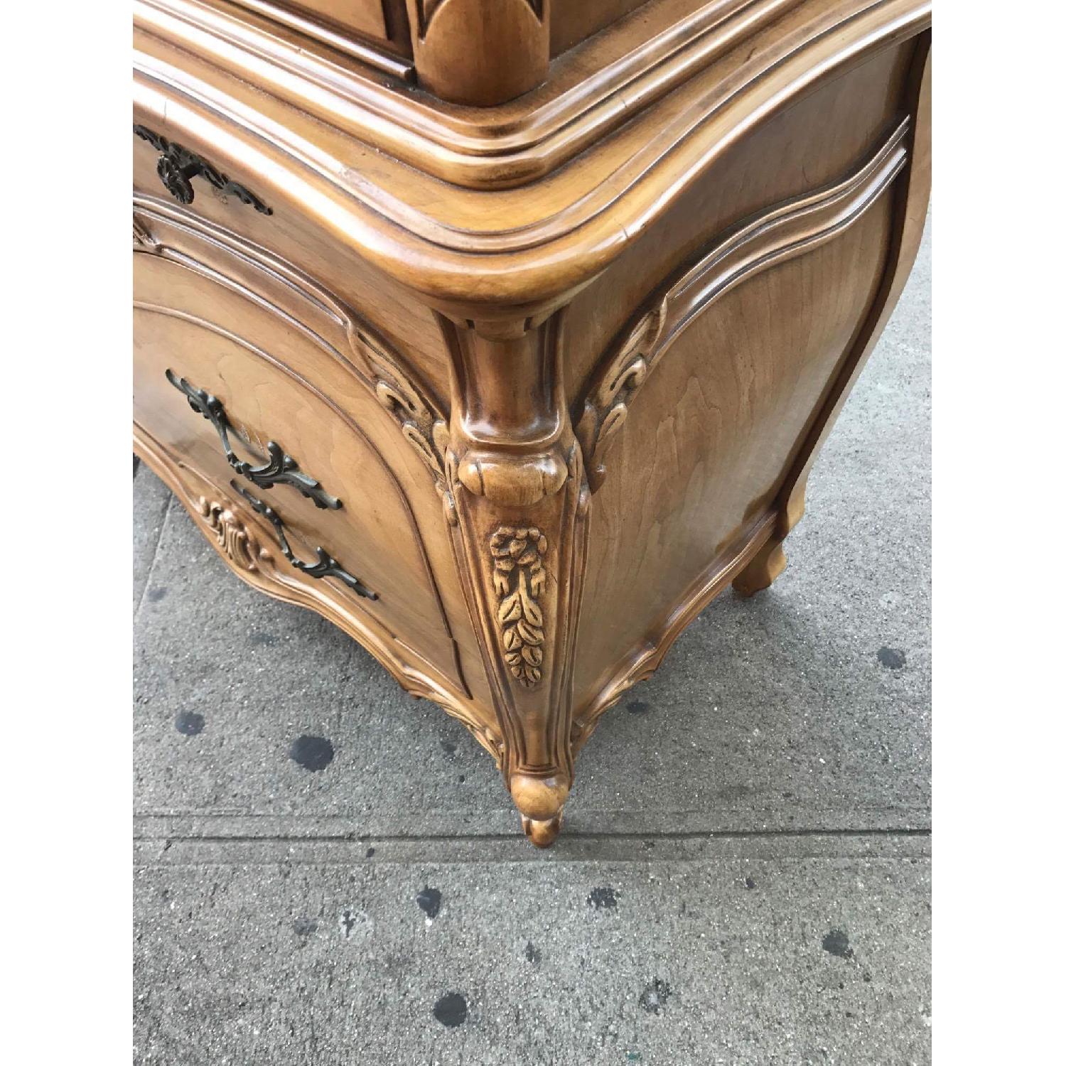 Vintage 1970s French Bombe Armoire w/ Protection Glass - image-5