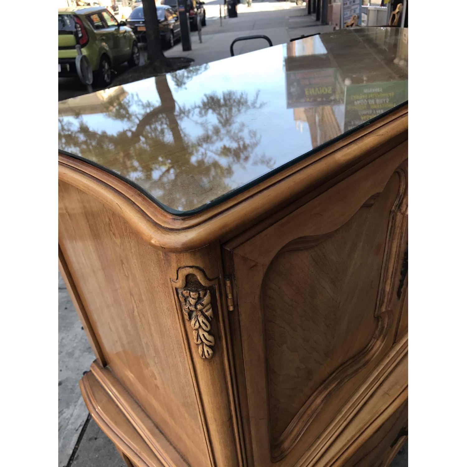Vintage 1970s French Bombe Armoire w/ Protection Glass - image-13