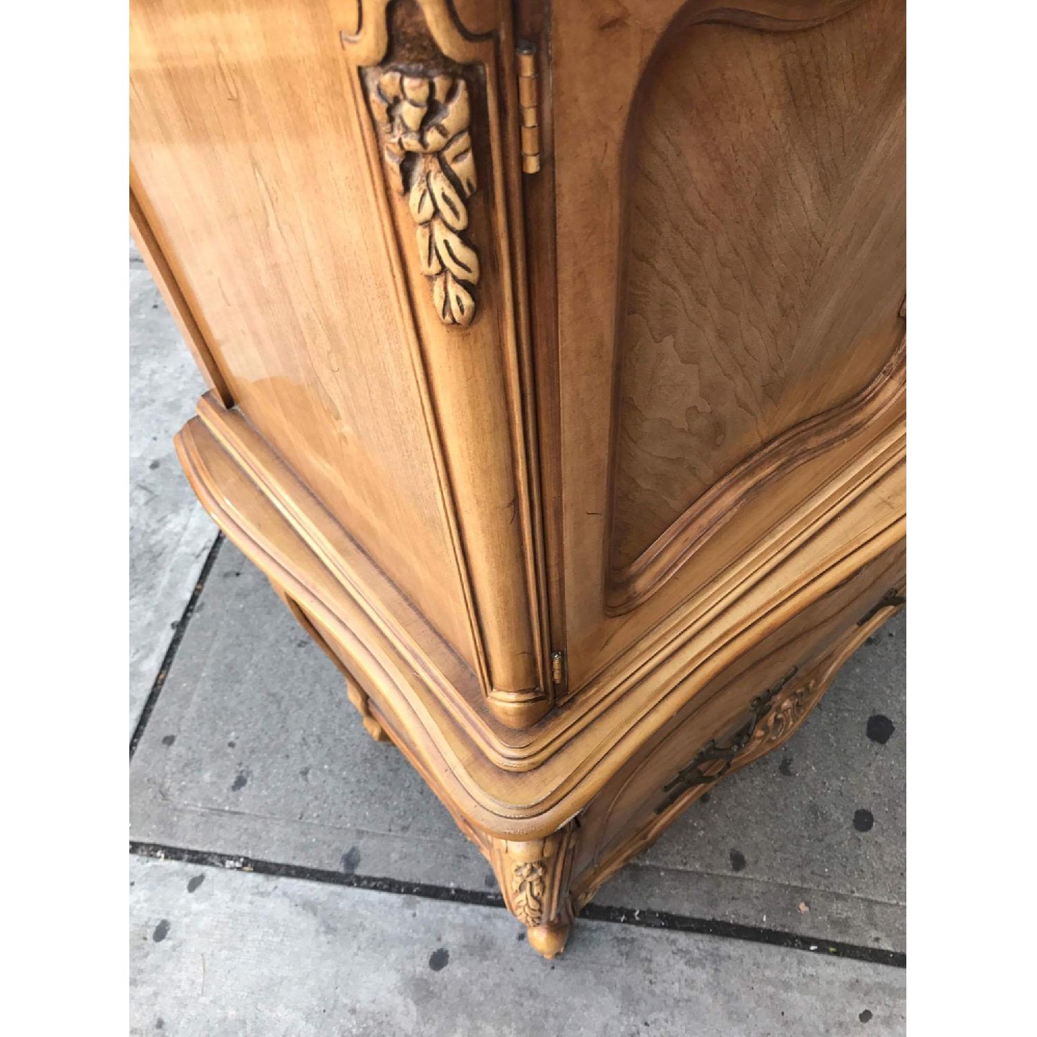 Vintage 1970s French Bombe Armoire w/ Protection Glass - image-15