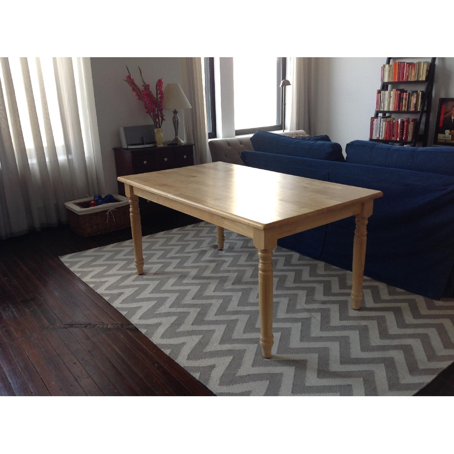 Solid Blonde Wood Dining Table - image-1