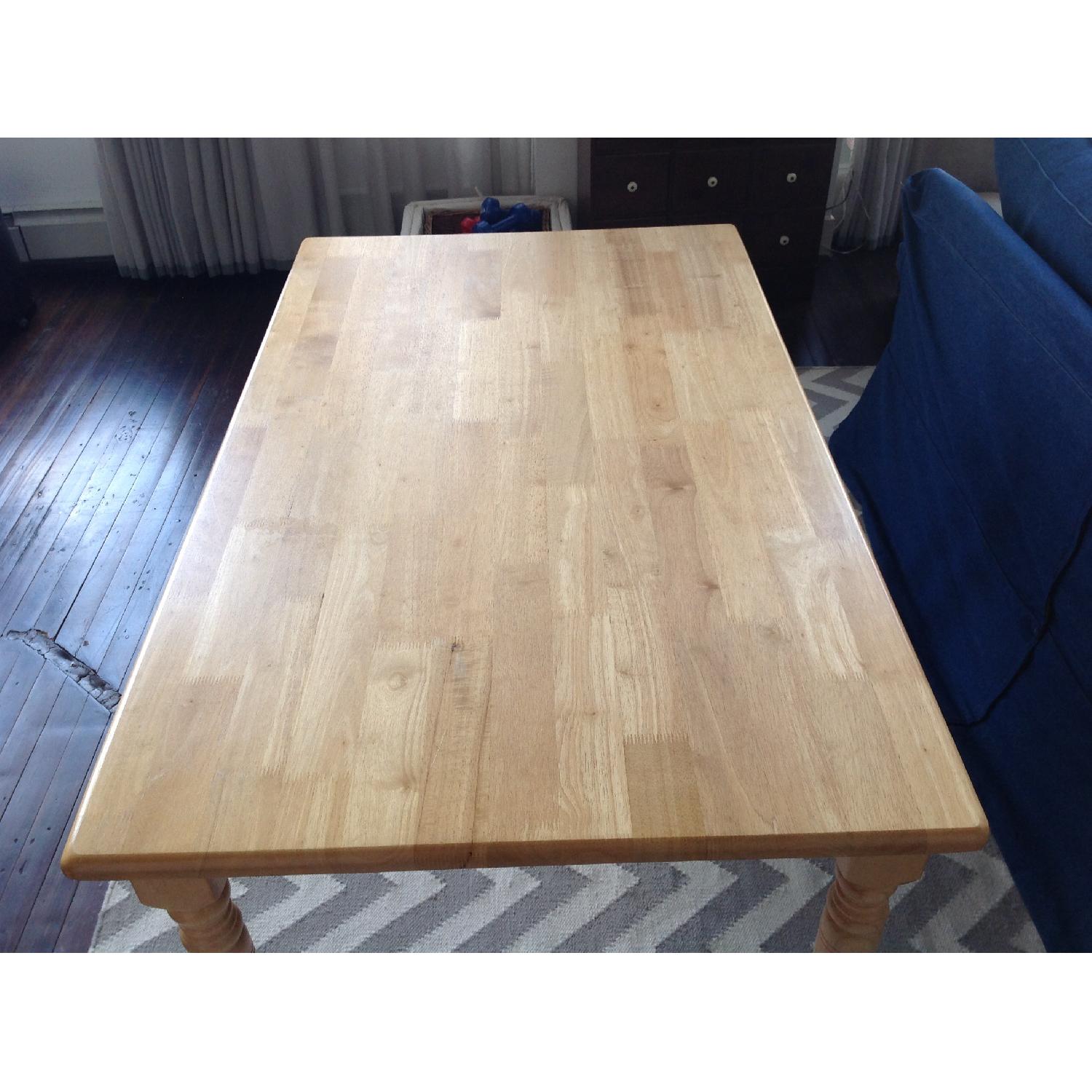 Solid Blonde Wood Dining Table - image-2
