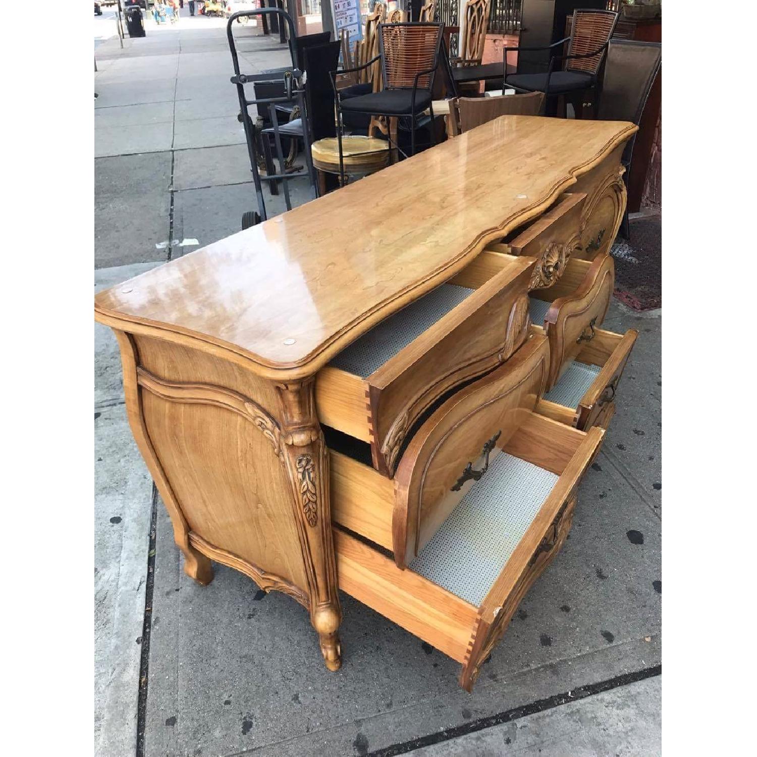 Vintage 1970s French Bombe Dresser w/ Protection Glass - image-6