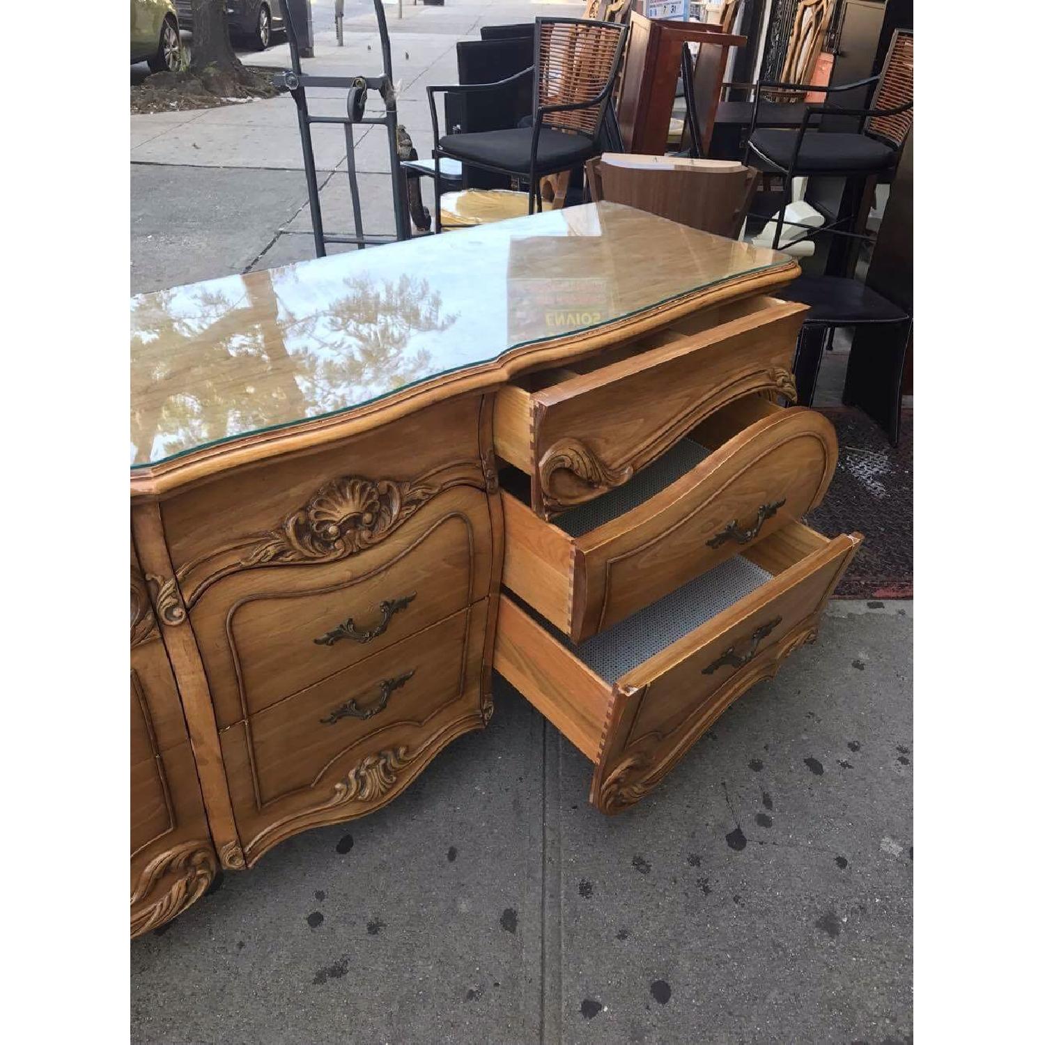 Vintage 1970s French Bombe Dresser w/ Protection Glass - image-7