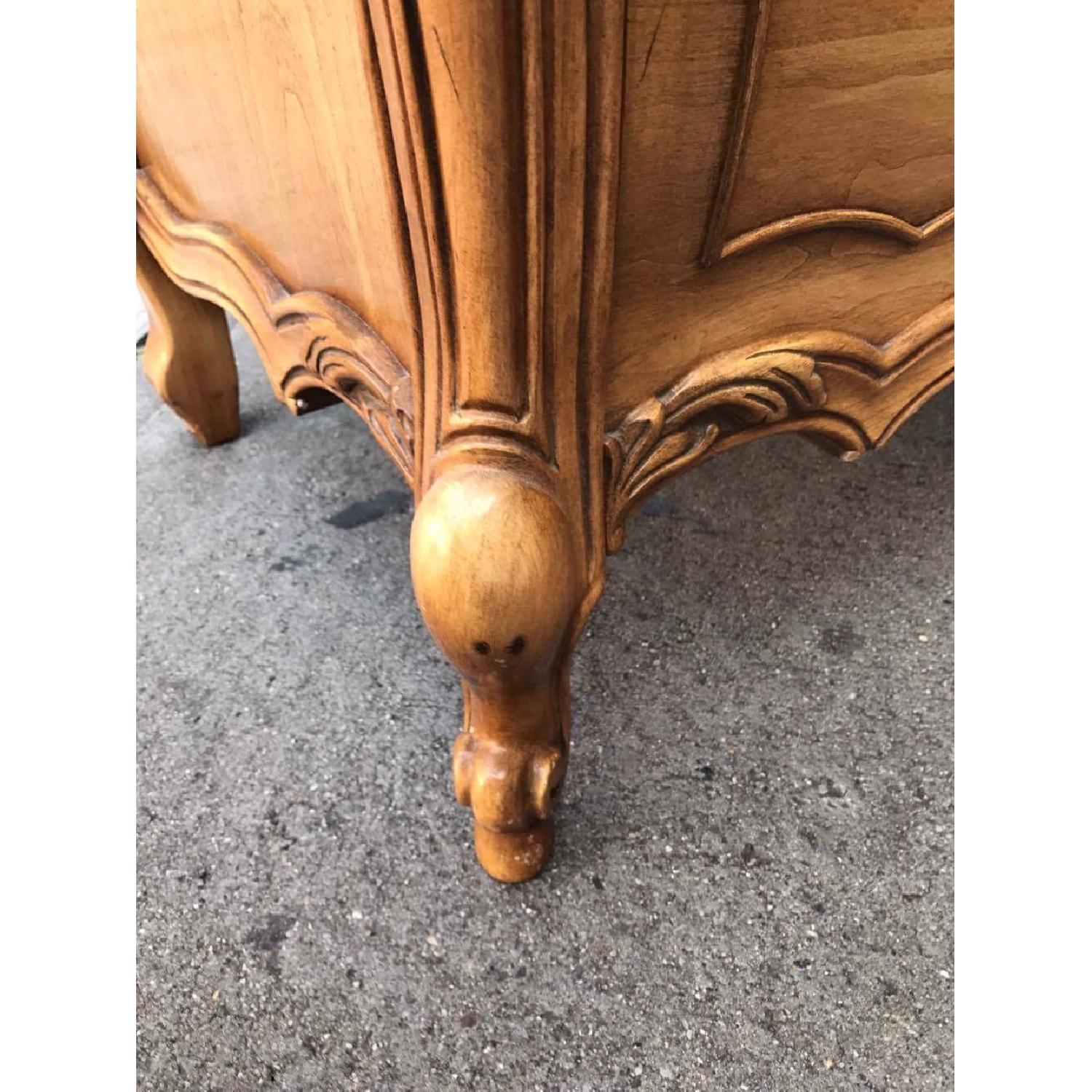 Vintage 1970s French Bombe Dresser w/ Protection Glass - image-11