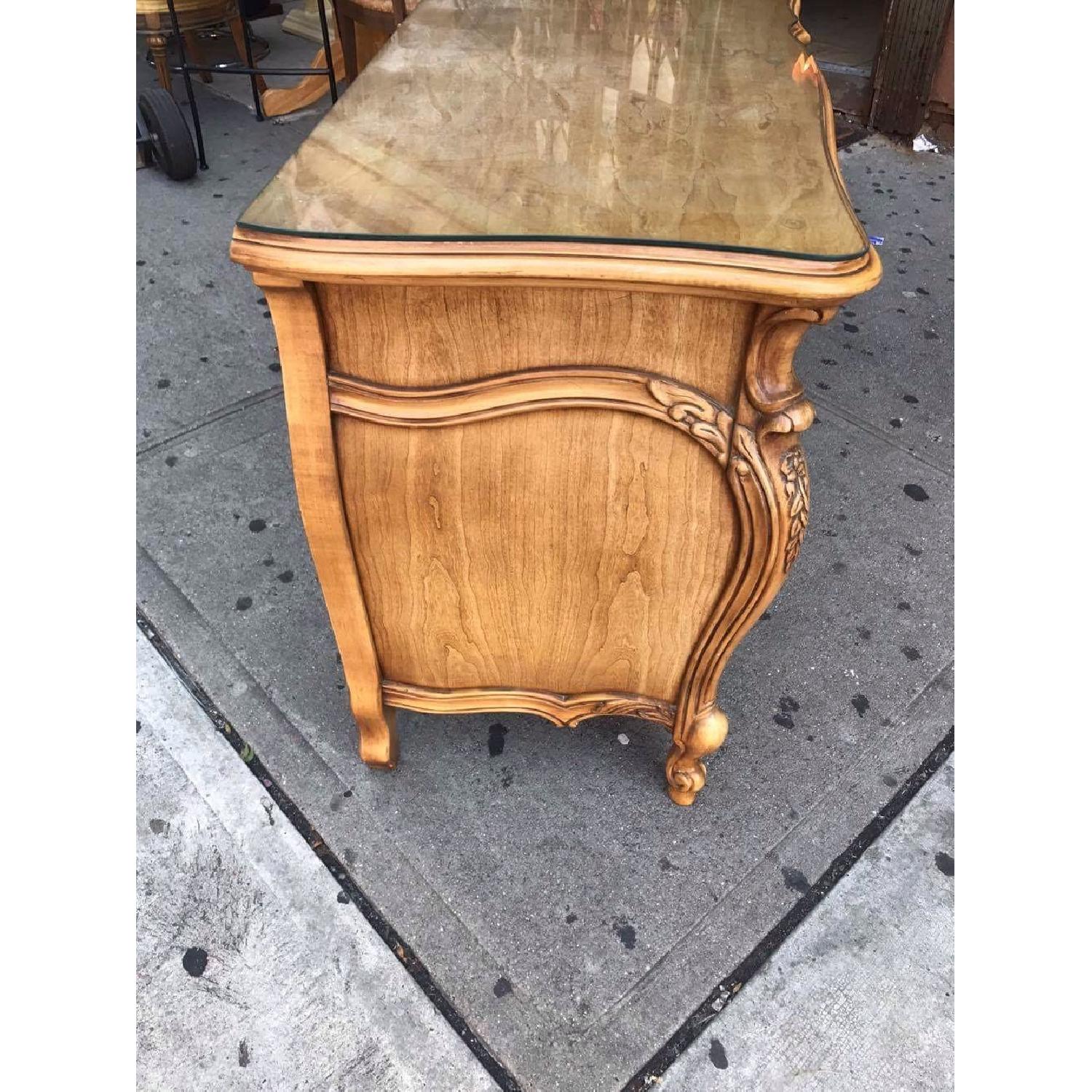 Vintage 1970s French Bombe Dresser w/ Protection Glass - image-13