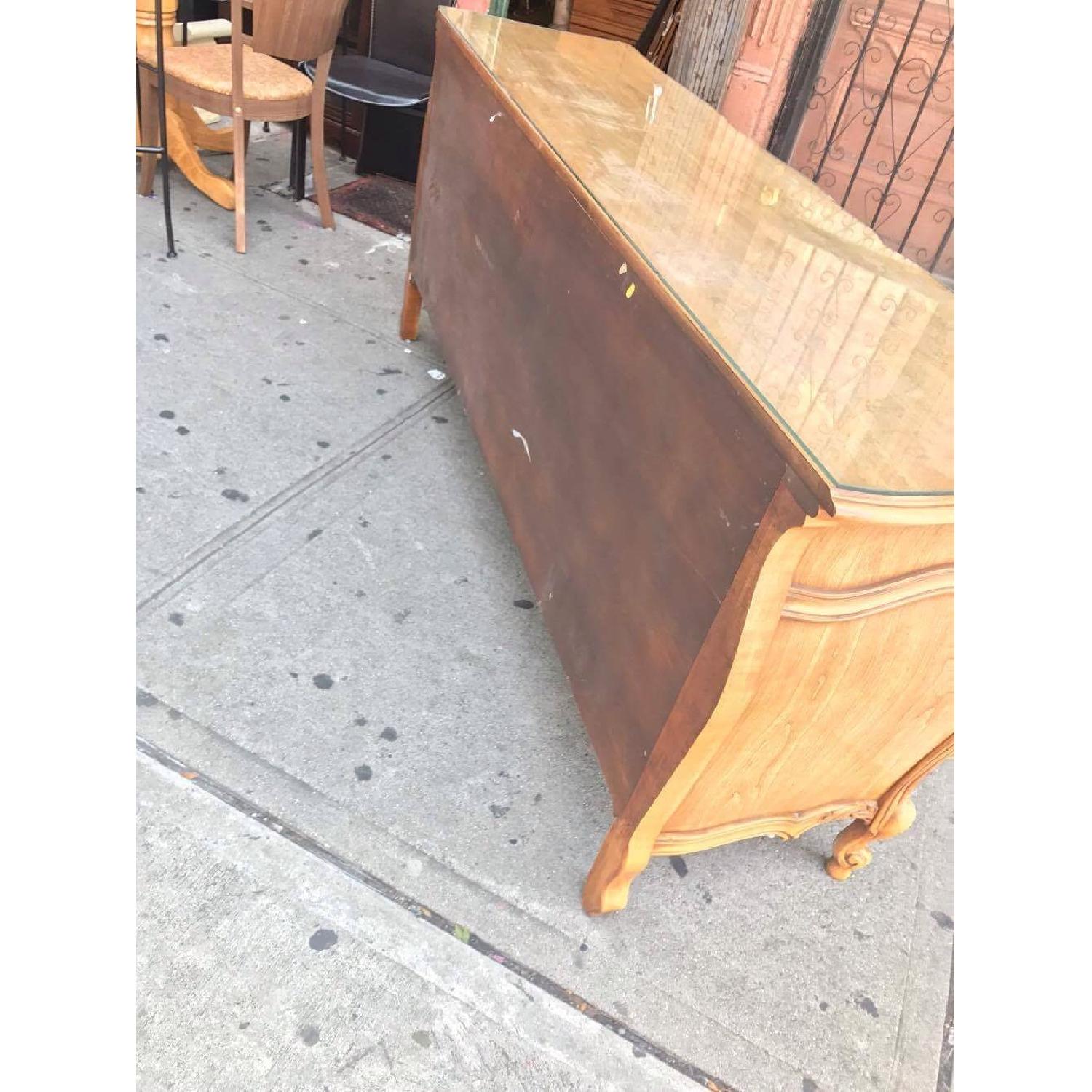 Vintage 1970s French Bombe Dresser w/ Protection Glass - image-14