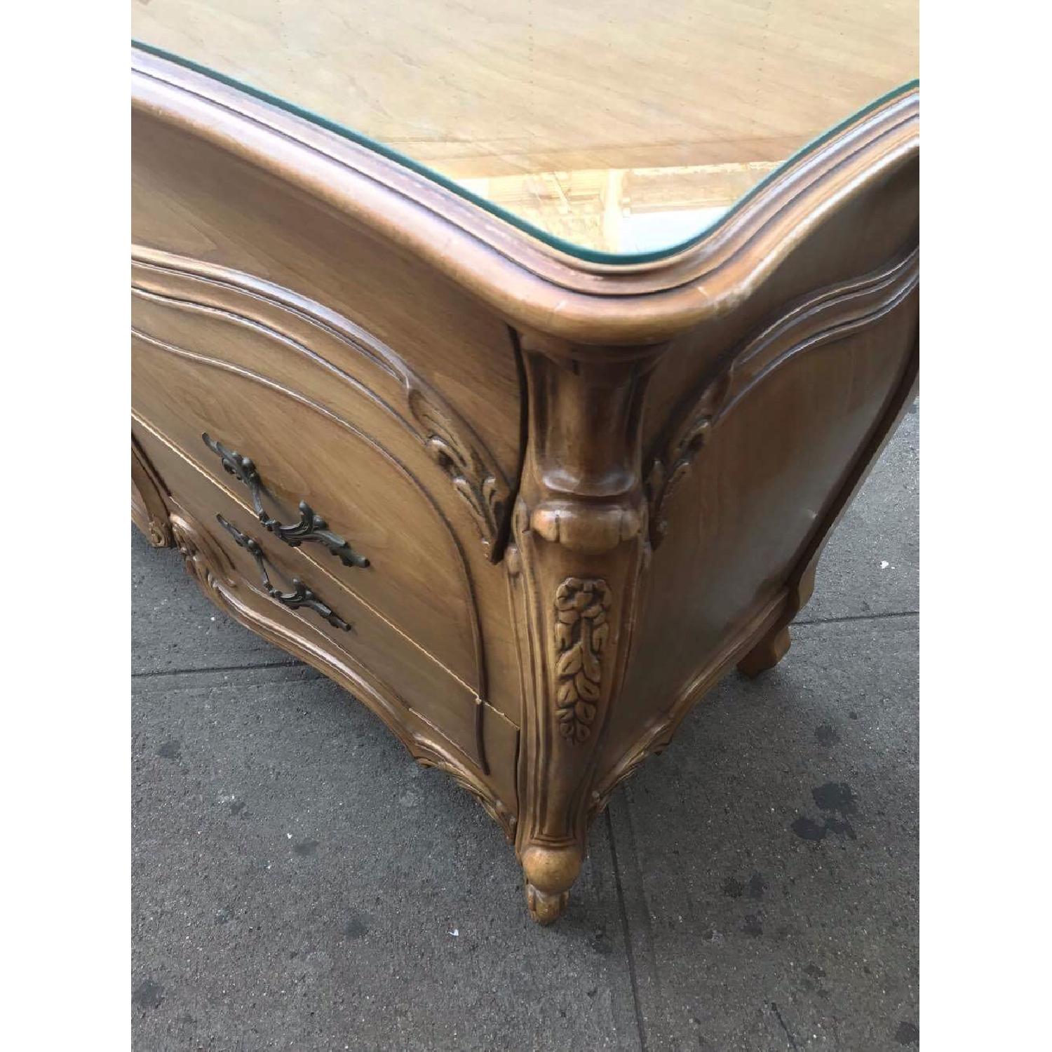 Vintage 1970s French Bombe Dresser w/ Protection Glass - image-16