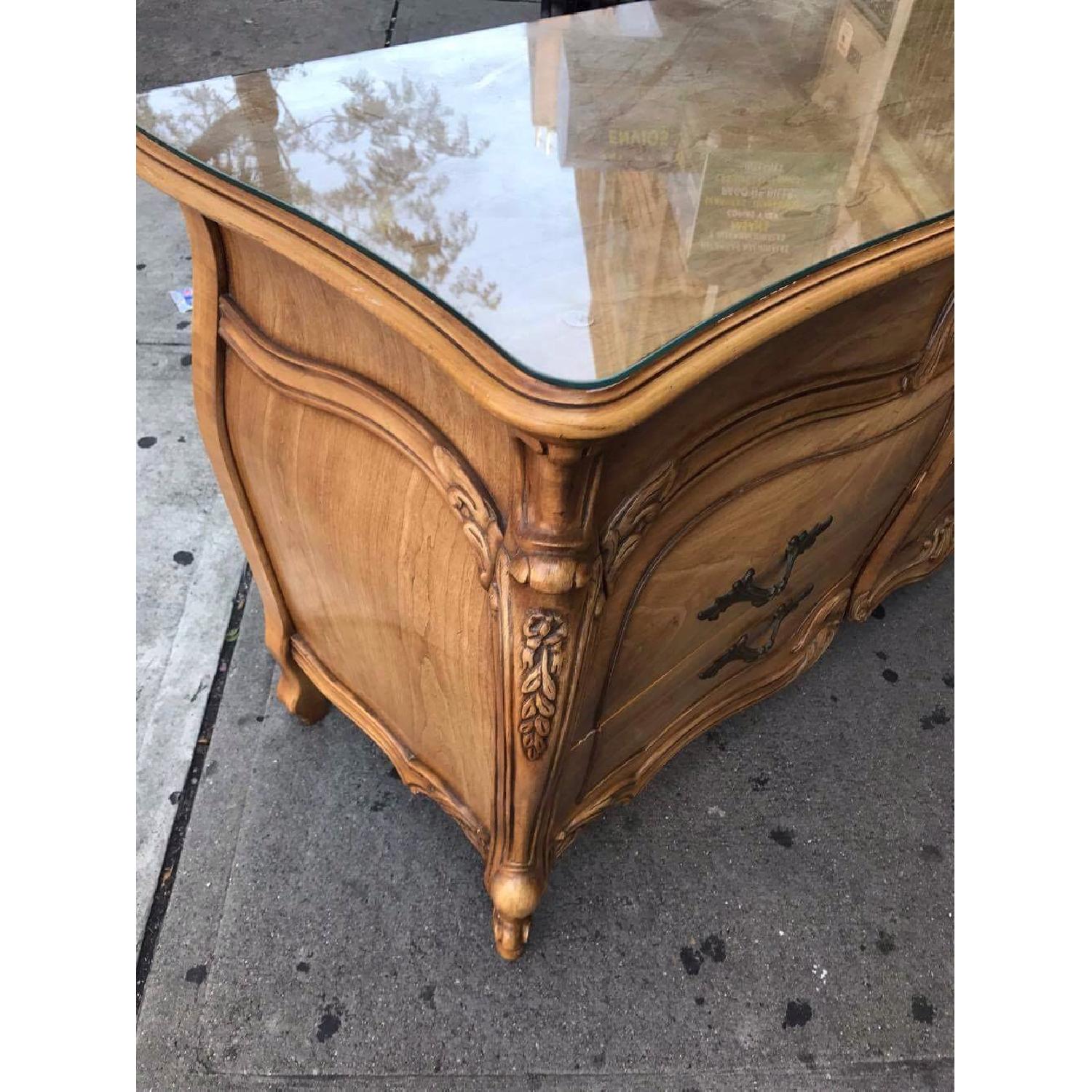 Vintage 1970s French Bombe Dresser w/ Protection Glass - image-17
