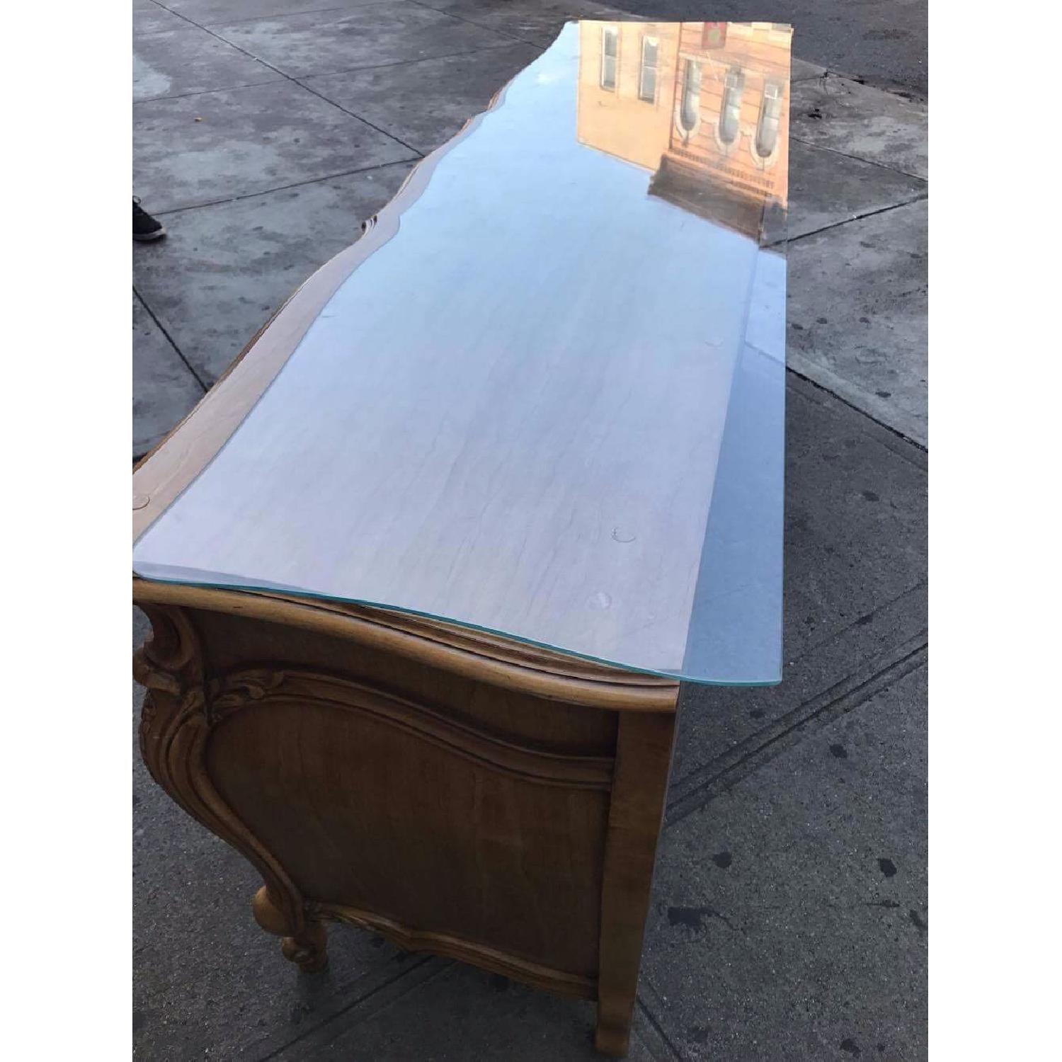 Vintage 1970s French Bombe Dresser w/ Protection Glass - image-18