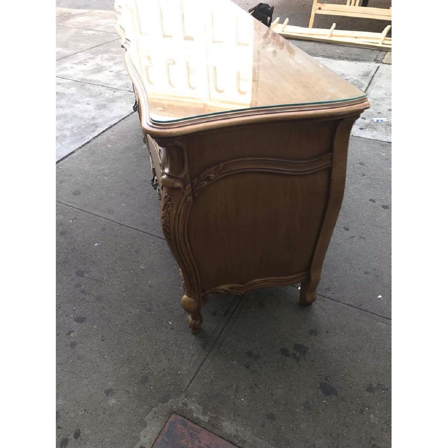 Vintage 1970s French Bombe Dresser w/ Protection Glass - image-19