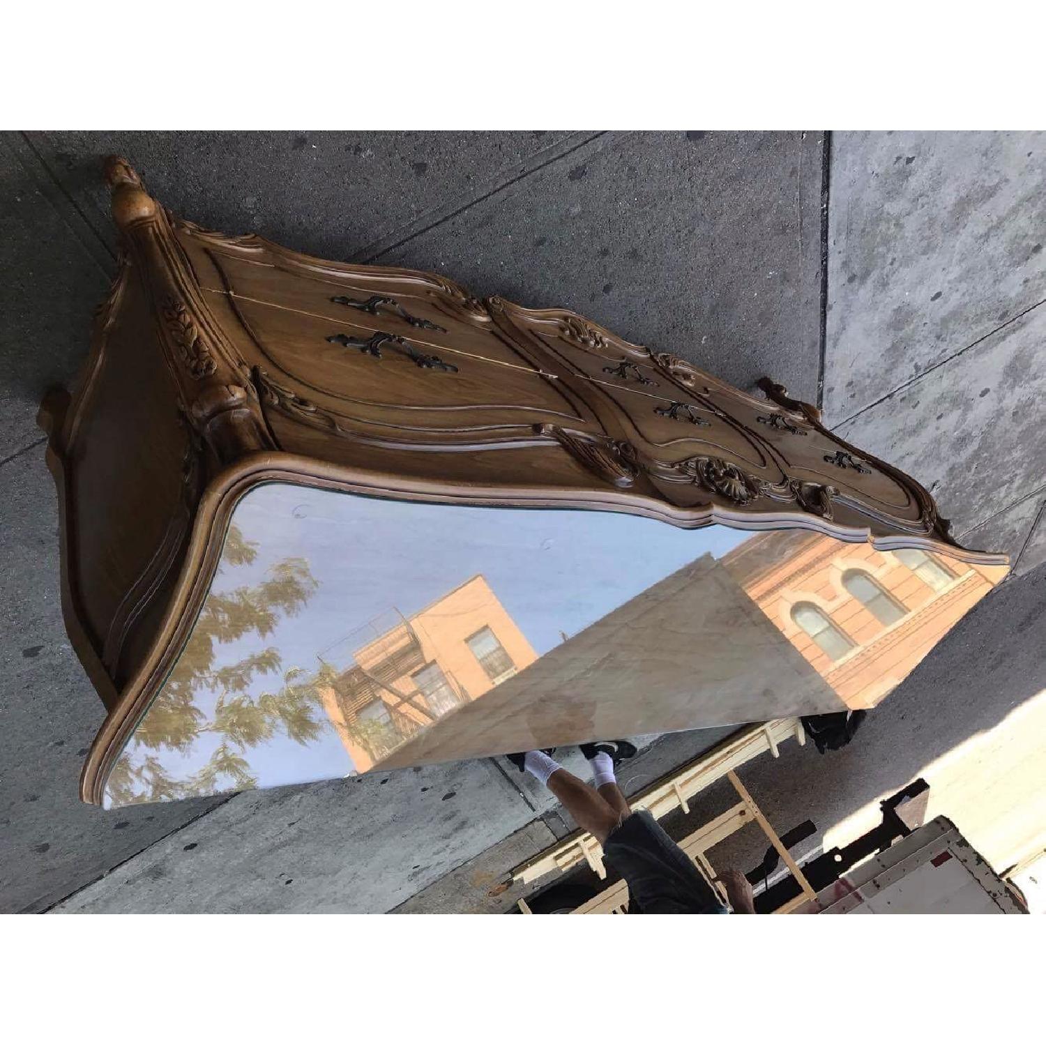 Vintage 1970s French Bombe Dresser w/ Protection Glass - image-22